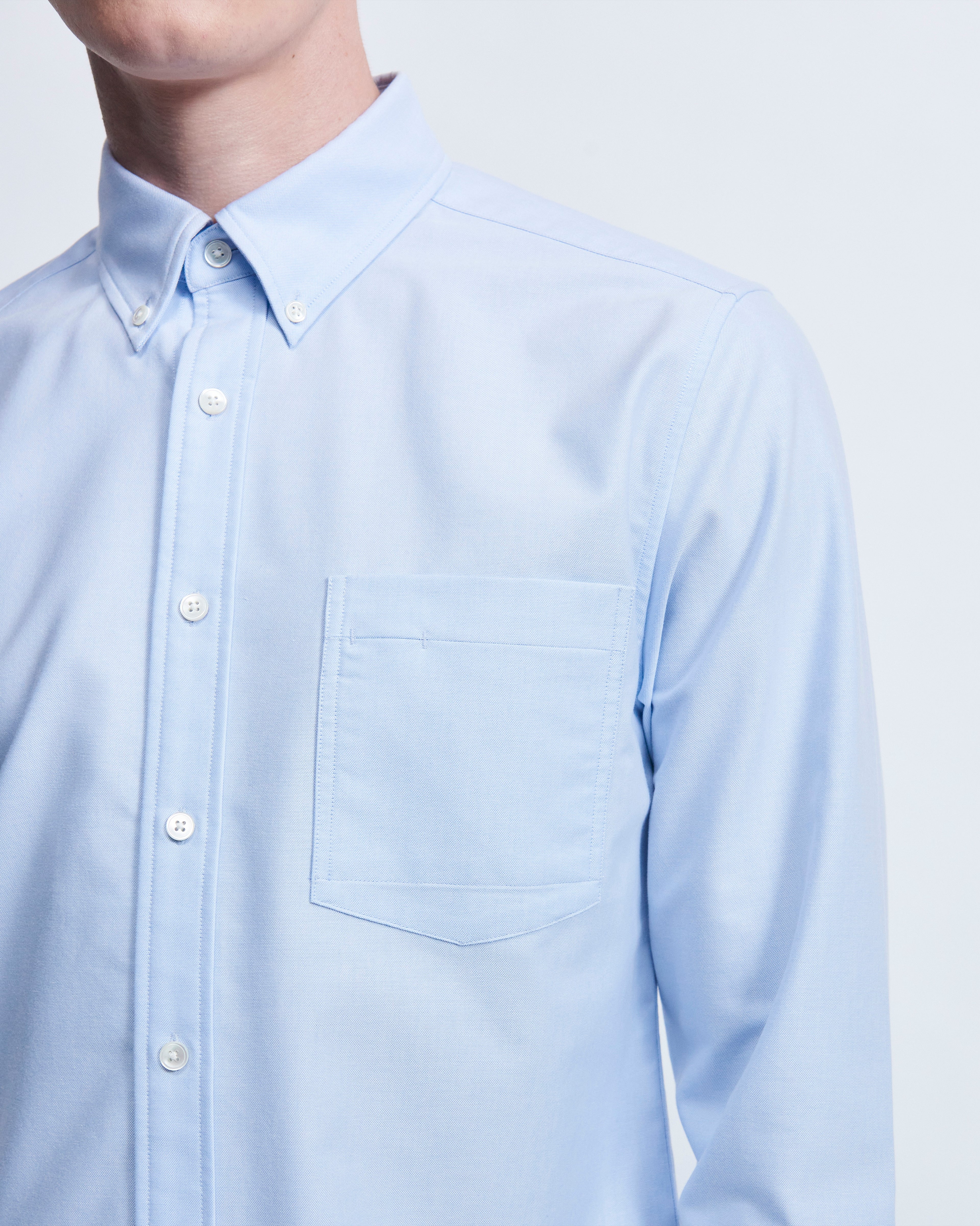 Spencer - High Twist Oxford in Light Blue - view 4