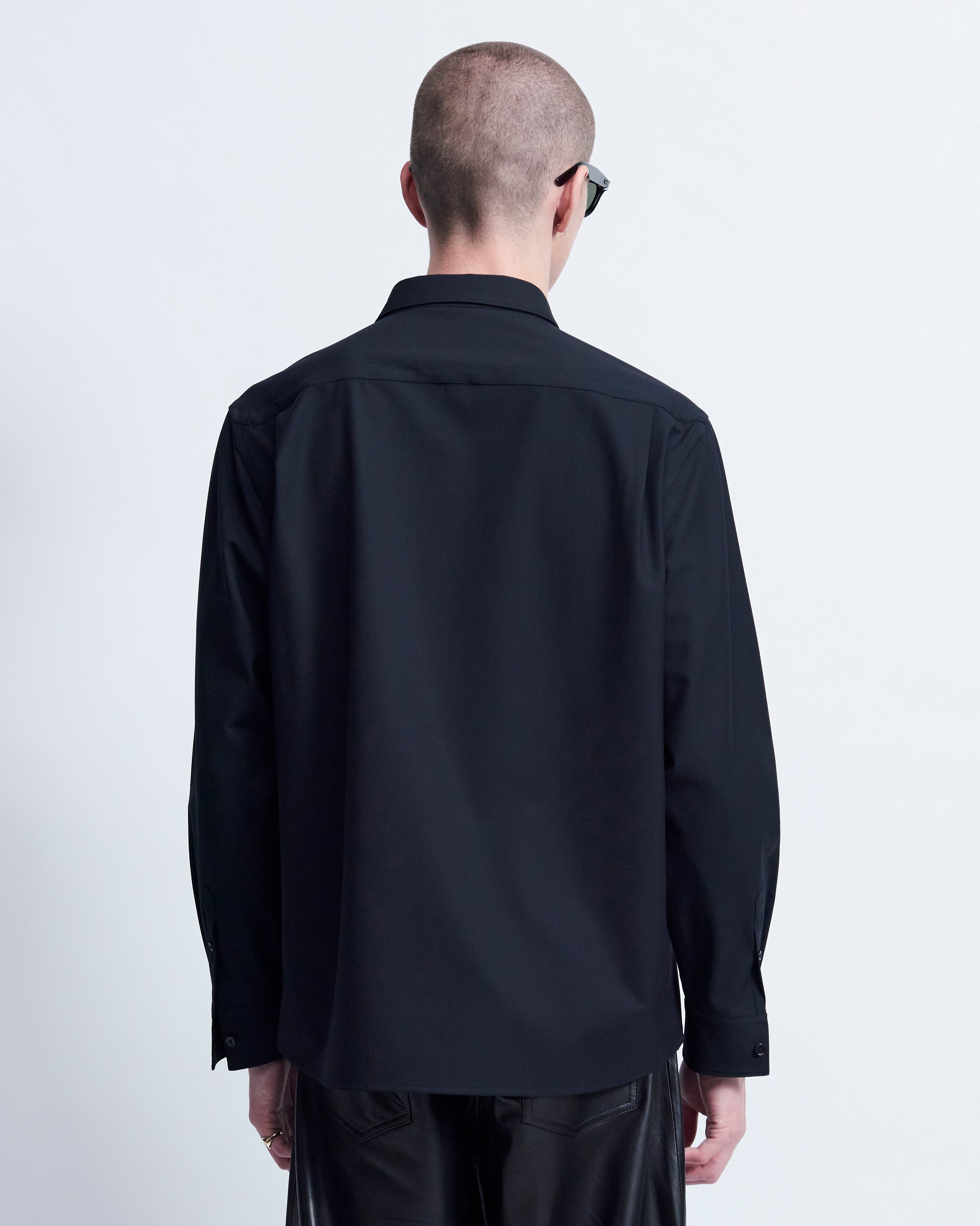 William - Wool Poplin in Black - view 4