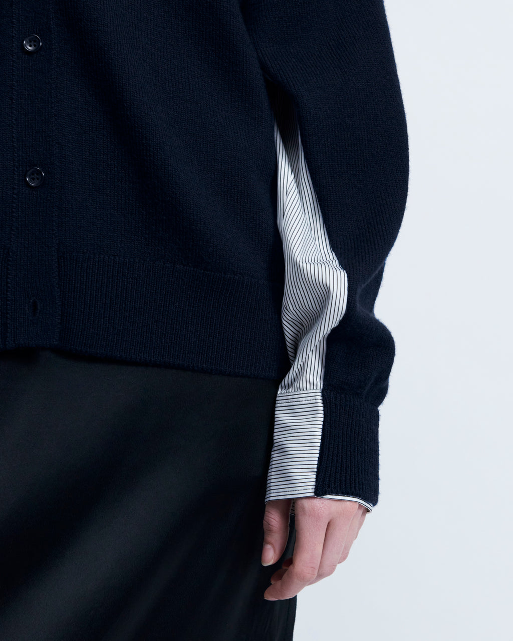 Eloise - Merino Wool in Navy / Ivory Stripe - view 5