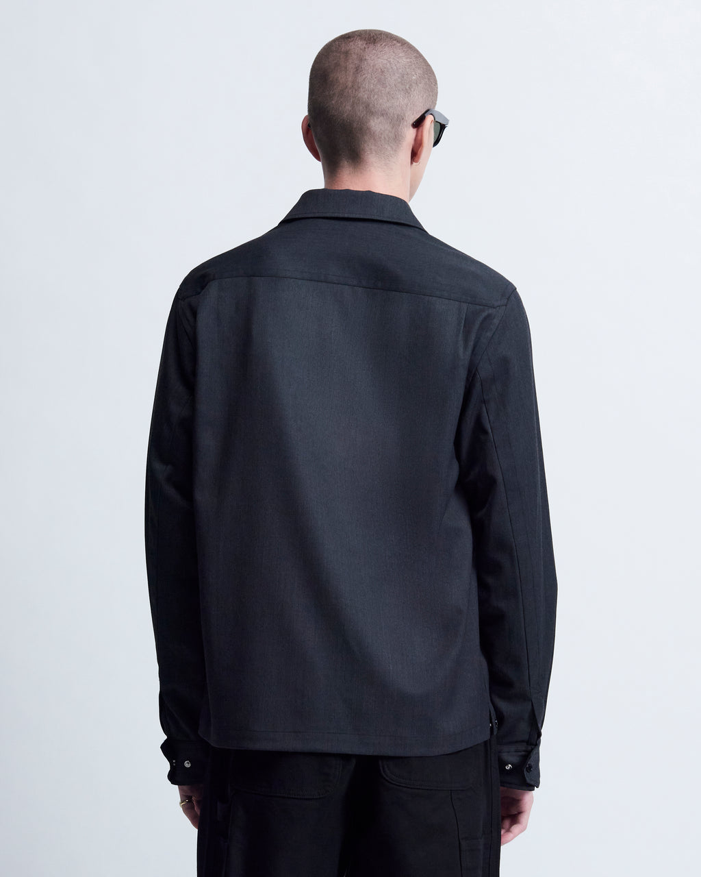 Roman - Wool Gabardine in Charcoal Grey - view 5