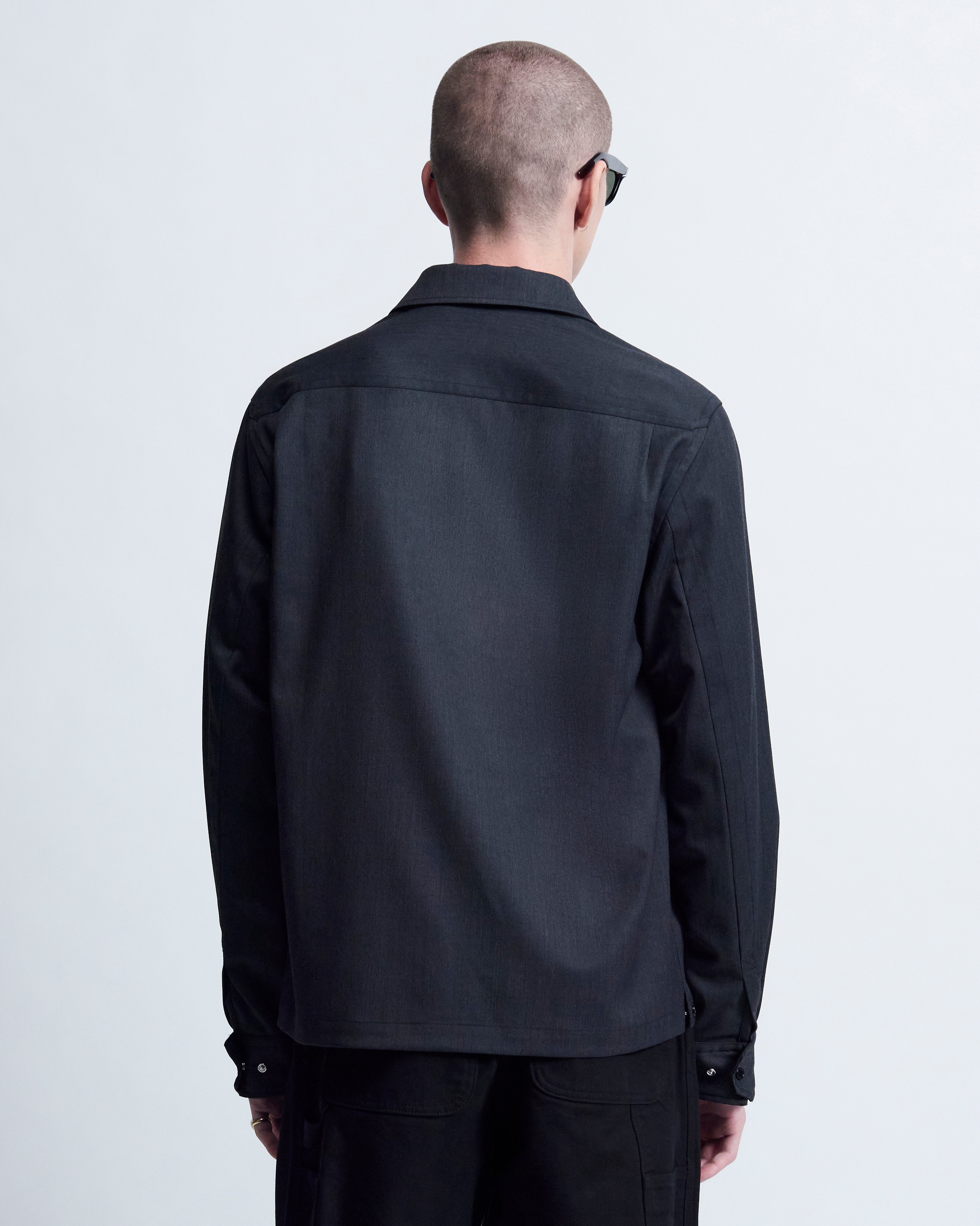 Roman - Wool Gabardine in Charcoal Grey - view 5
