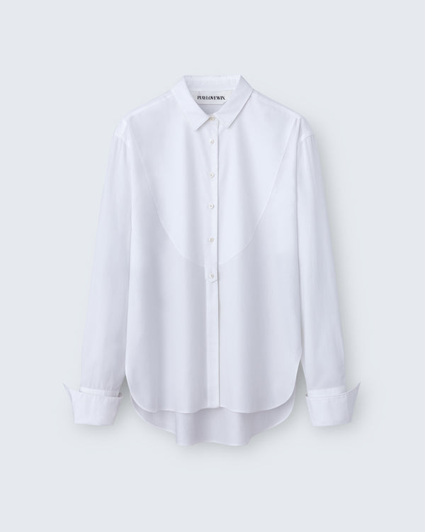Anna - Cotton Birdseye in Optic White - flat shot