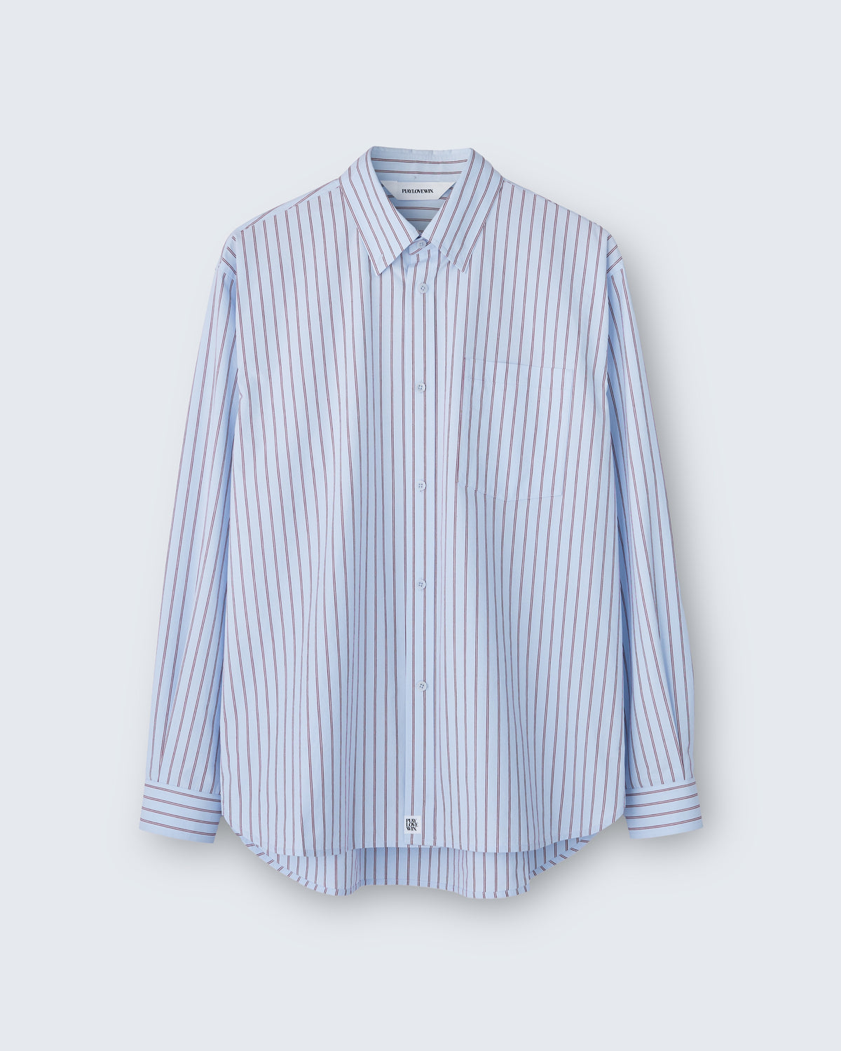 Billie - Cotton Broadcloth in Light Blue Stripe - flat shot