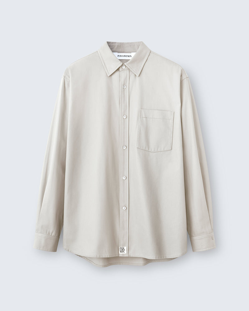 Billie - High Twist Gabardine in Parchment - flat shot