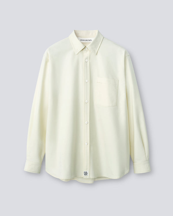 Billie - High Twist Oxford in Butter Yellow - flat shot