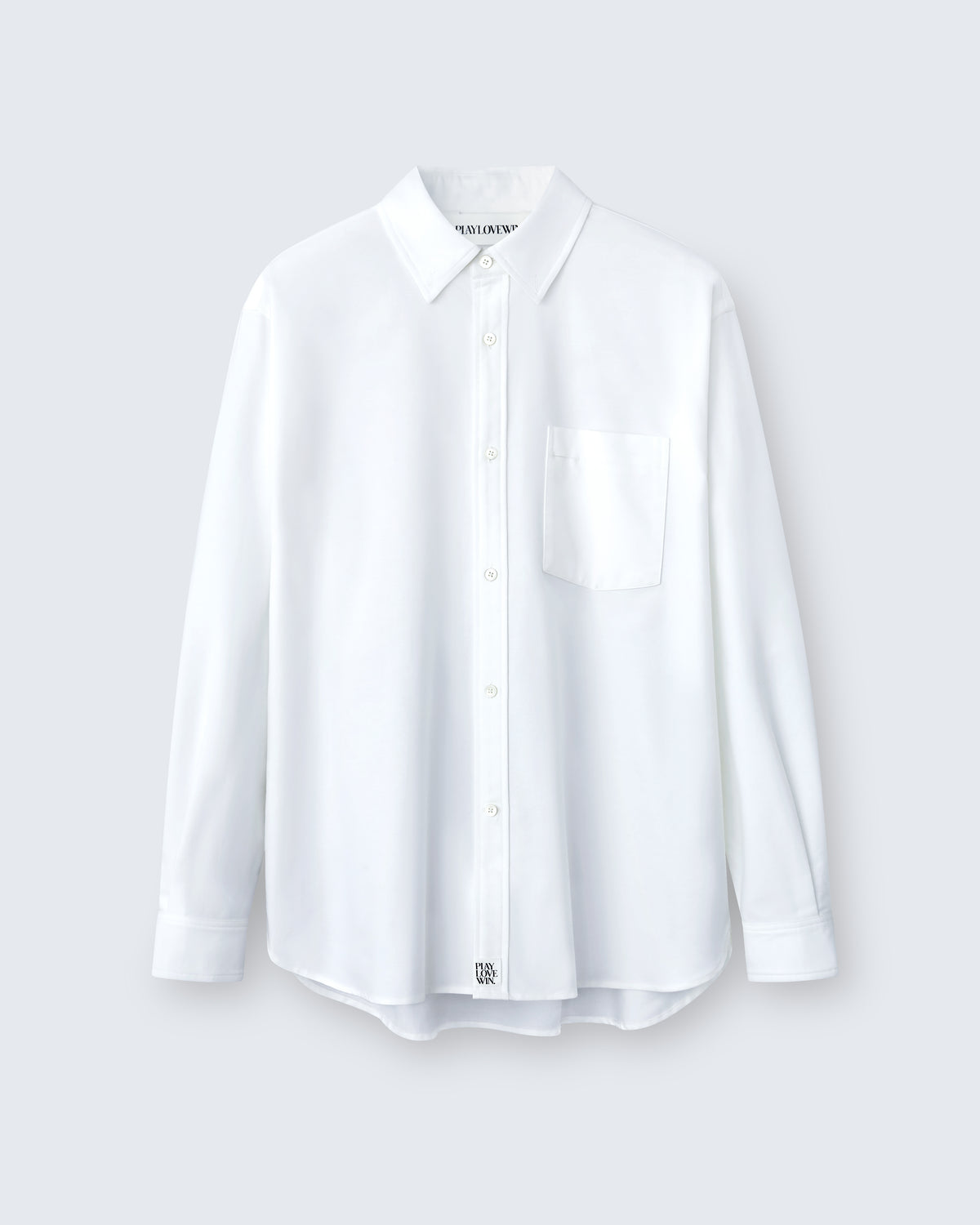 Billie - High Twist Oxford in Optic White - flat shot