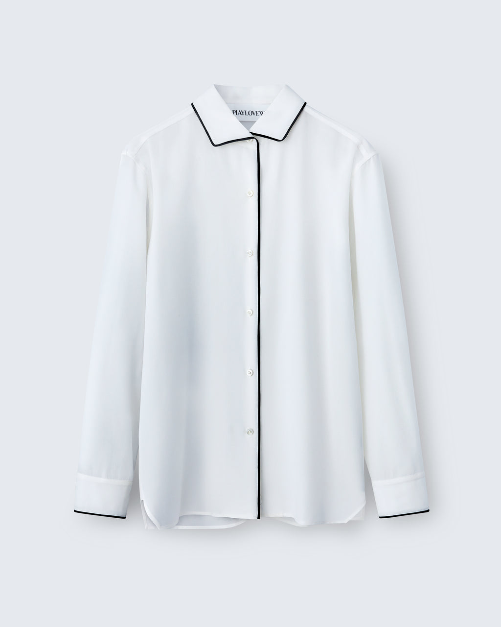 Capri - Silk Crepe de Chine in Ivory / Black - flat shot