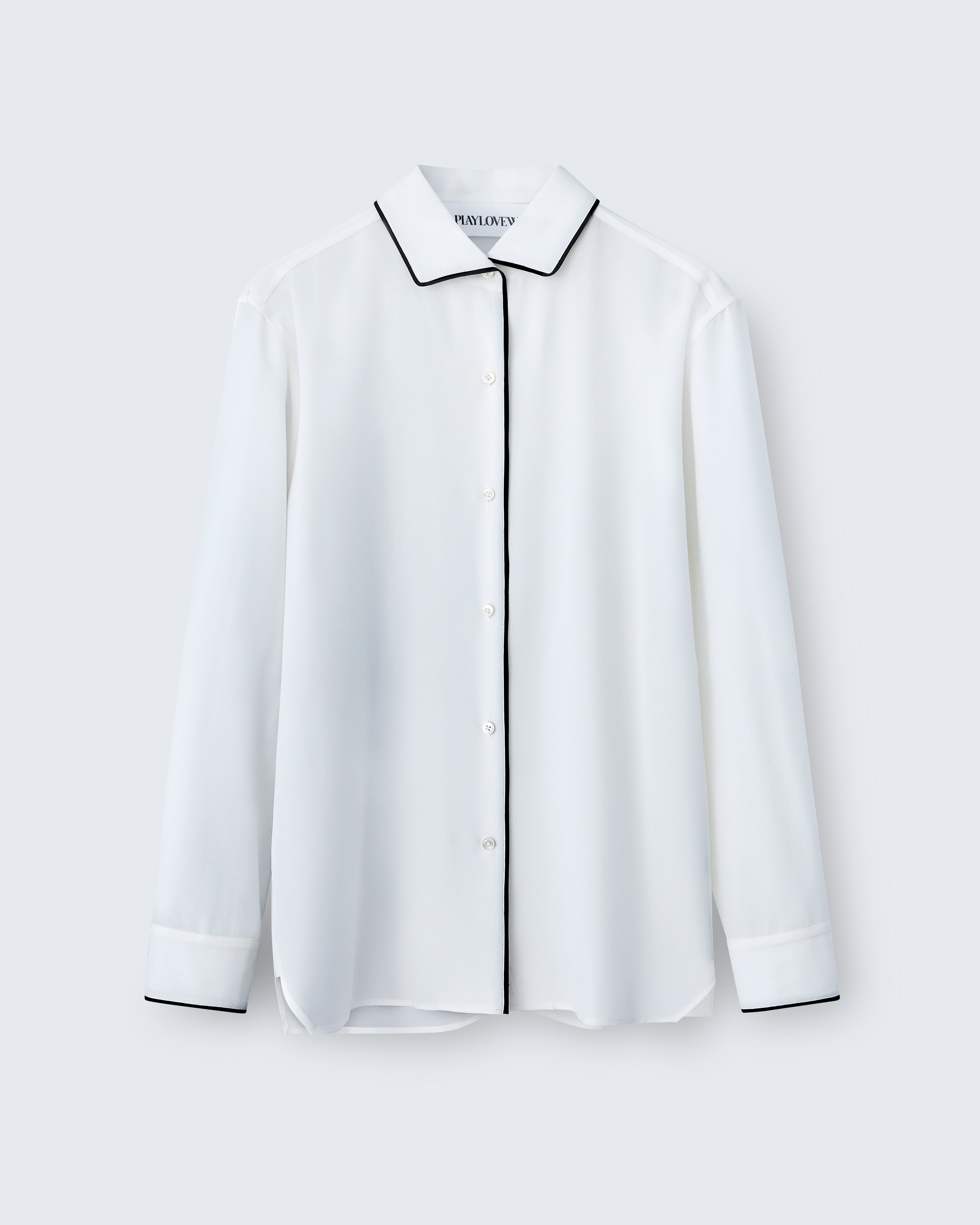 Capri - Silk Crepe de Chine in Ivory / Black - flat shot
