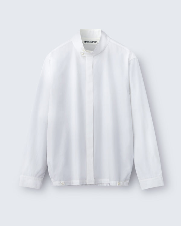 Harrington - Cotton Poplin in Optic White - flat shot