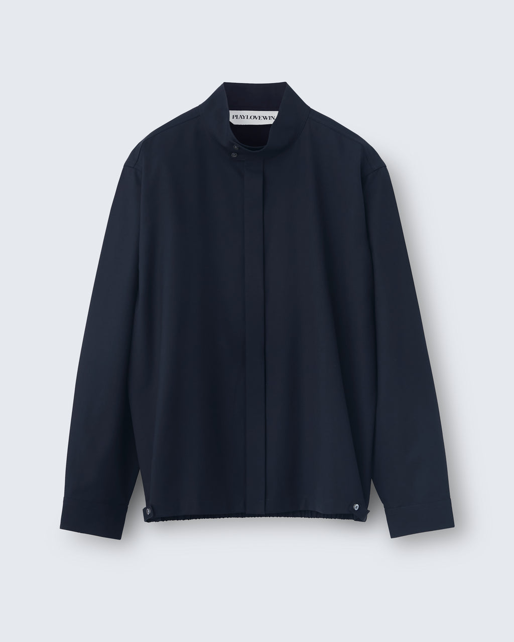 Harrington - Wool Poplin in Black - flat shot
