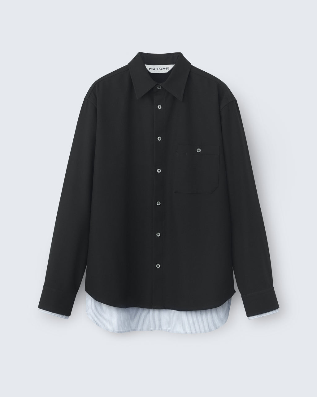Ian - Cotton Serge Twill in Brown/Grey Stripe - flat shot