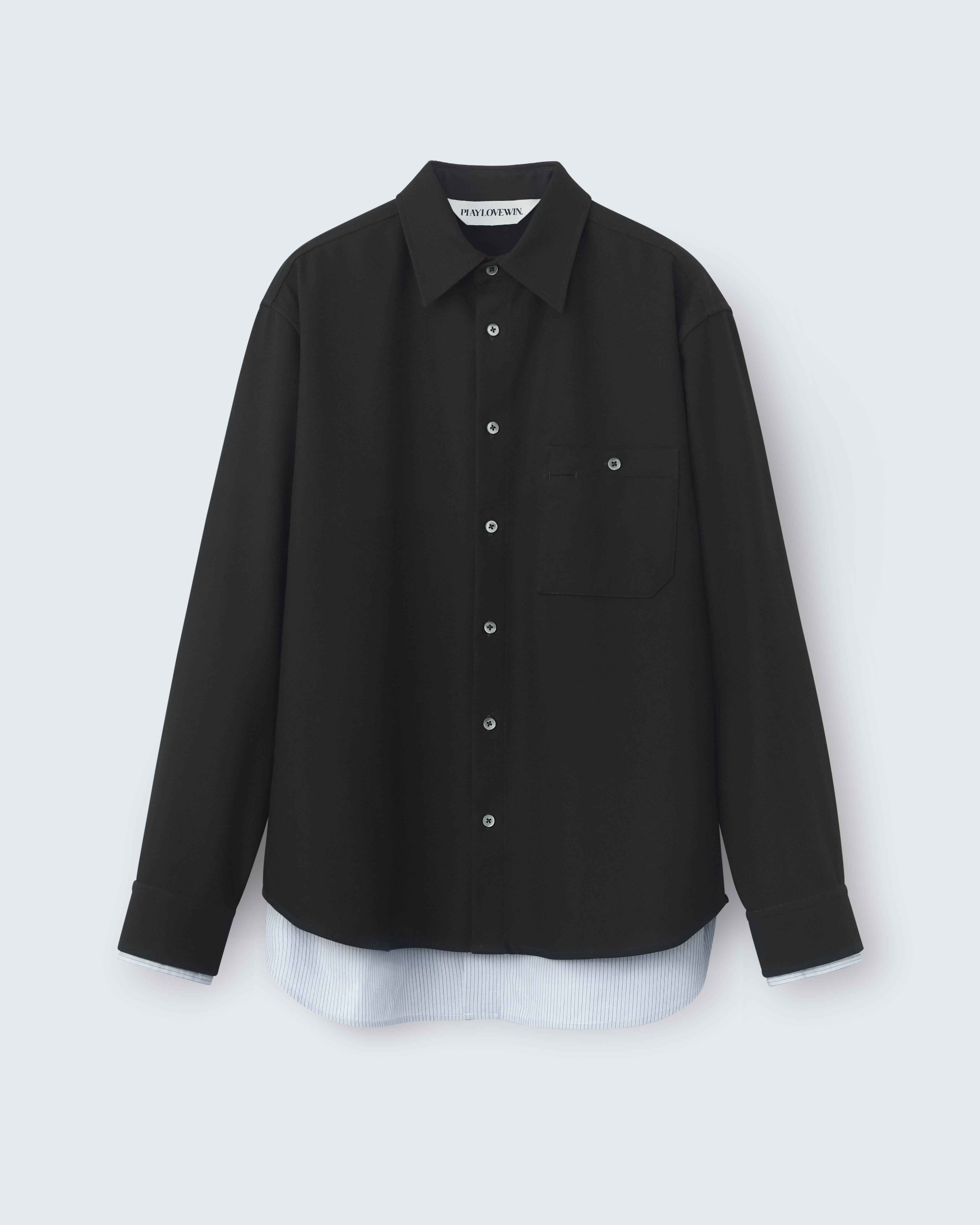 Ian - Cotton Serge Twill in Brown/Grey Stripe - flat shot
