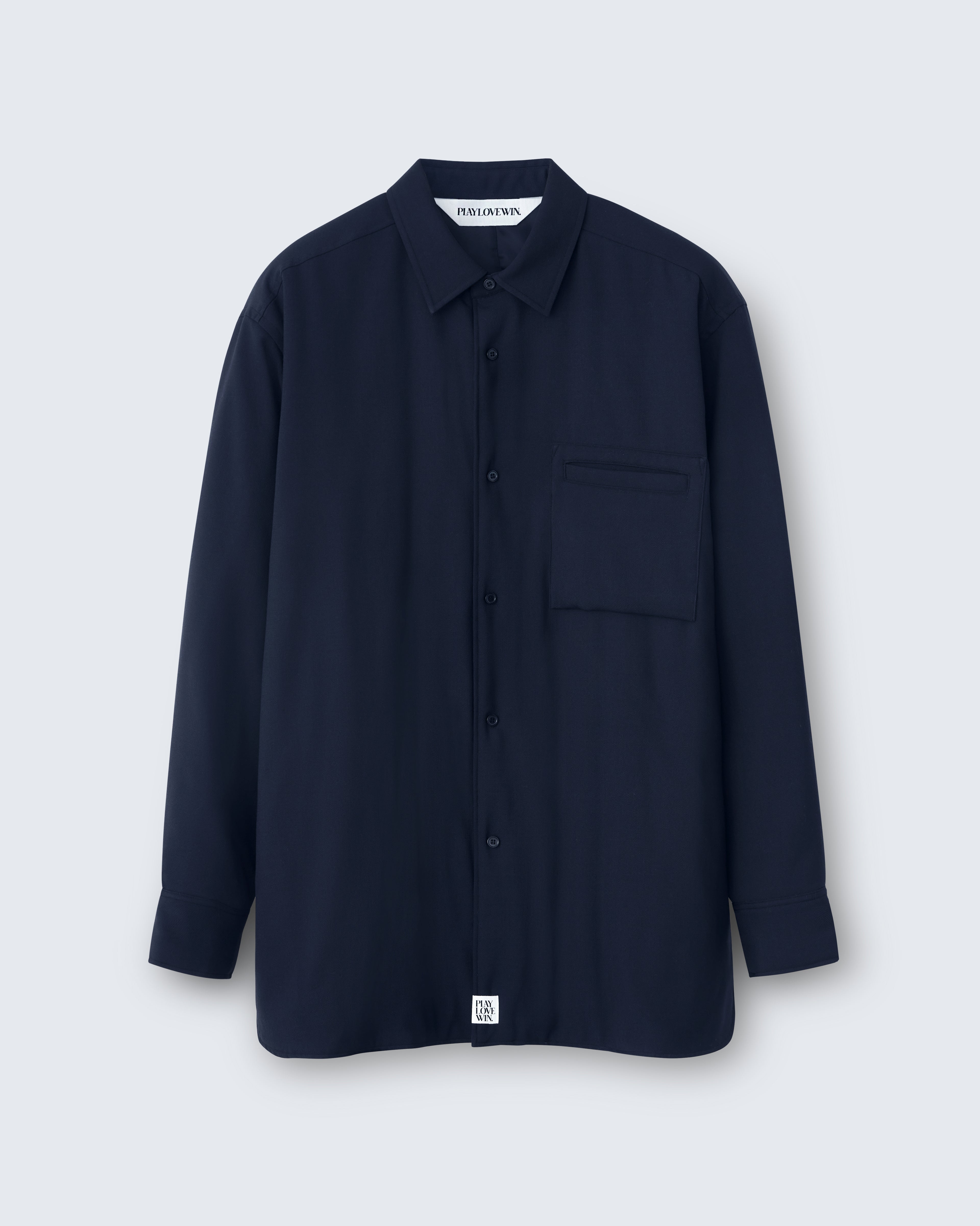 Johnson - Technical Wool Gabardine in Midnight Navy - flat shot