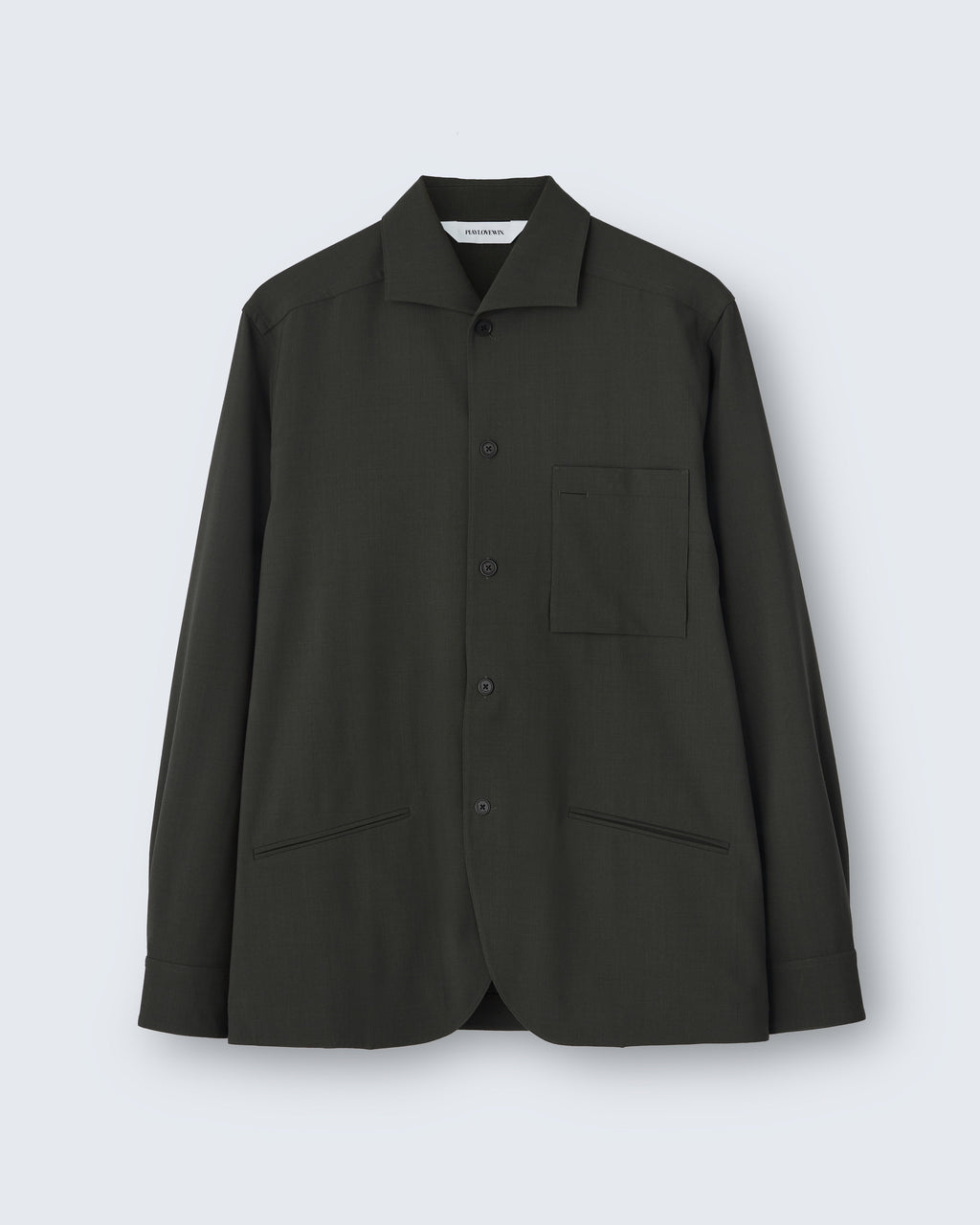 Julian - Wool Poplin in Forest Green - flat shot