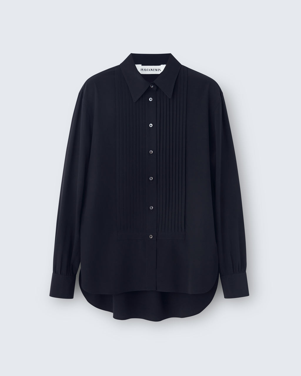 Justine - Silk Habotai in Black - flat shot