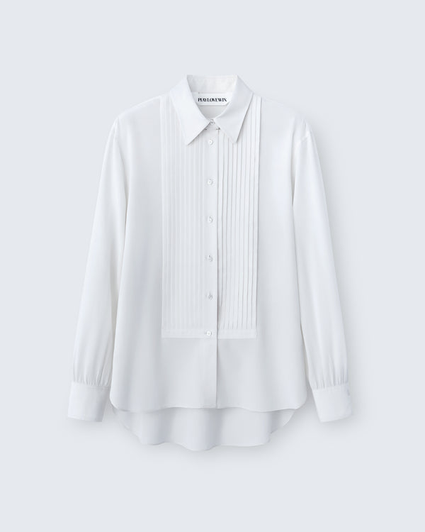 Justine - Silk Habotai in Ivory - flat shot