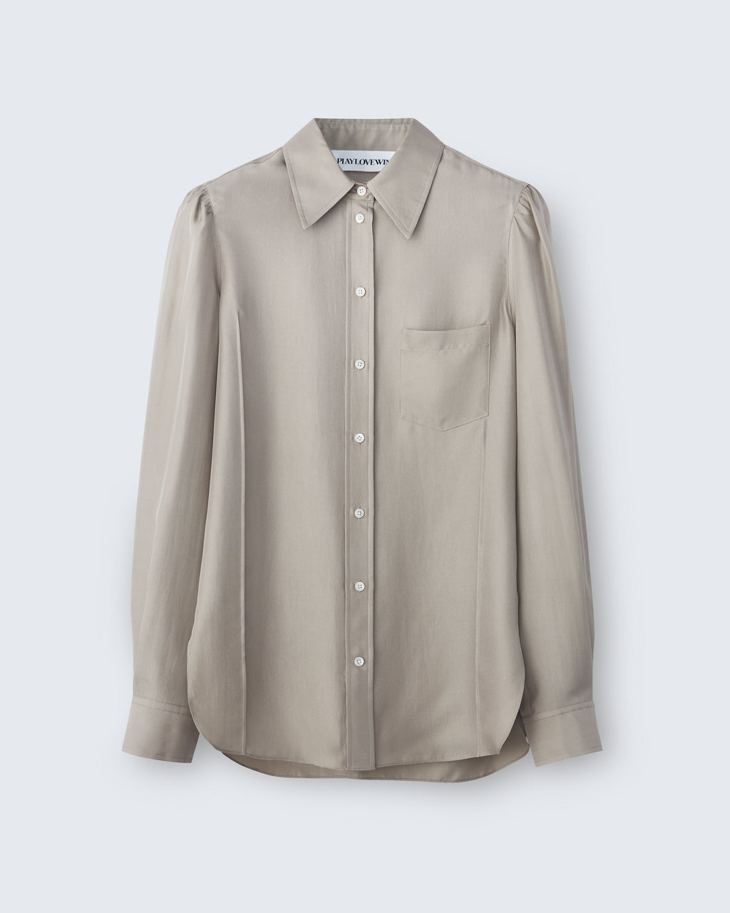 Laura - Silk Twill in Pewter Grey - flat shot