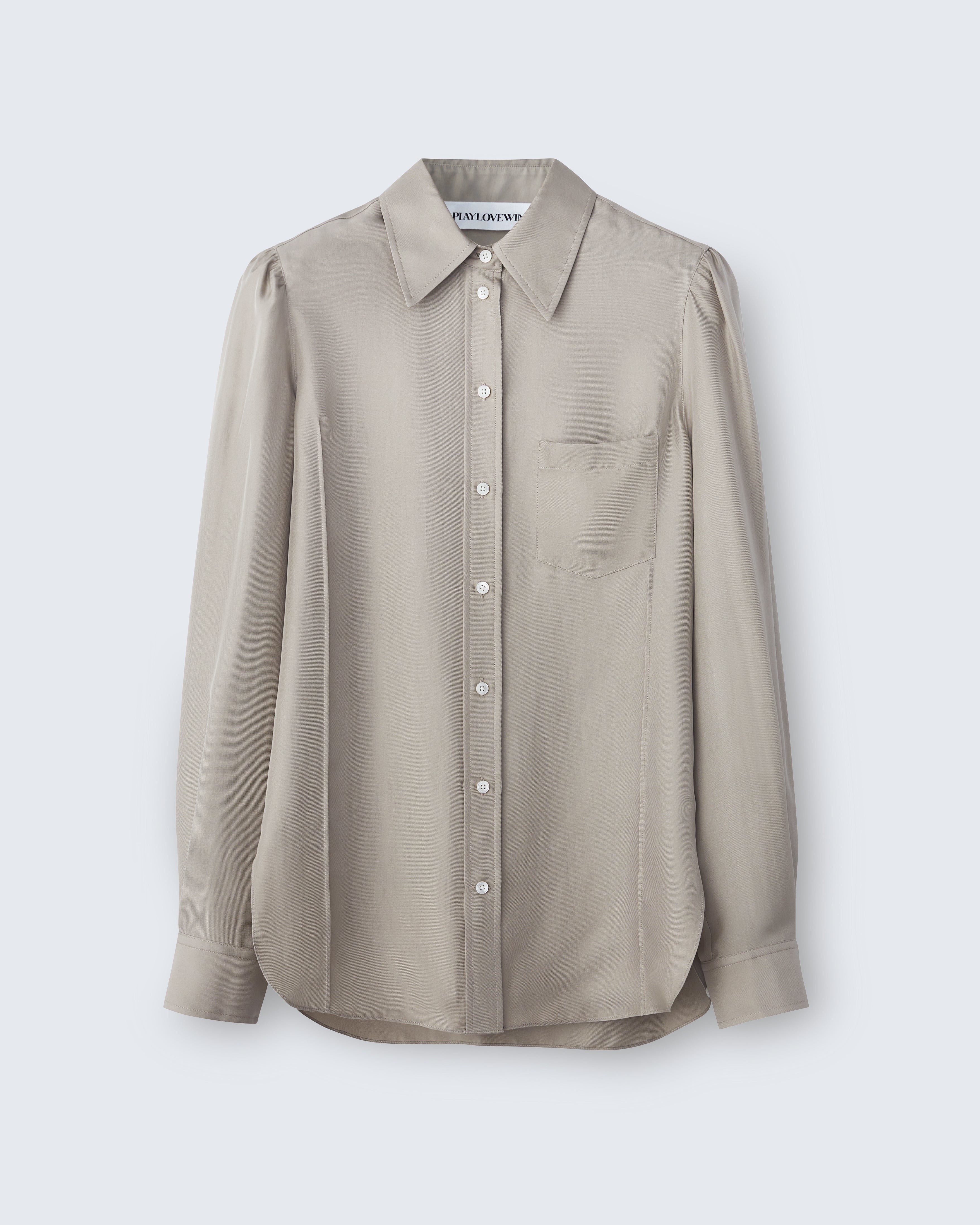 Laura - Silk Twill in Pewter Grey - flat shot