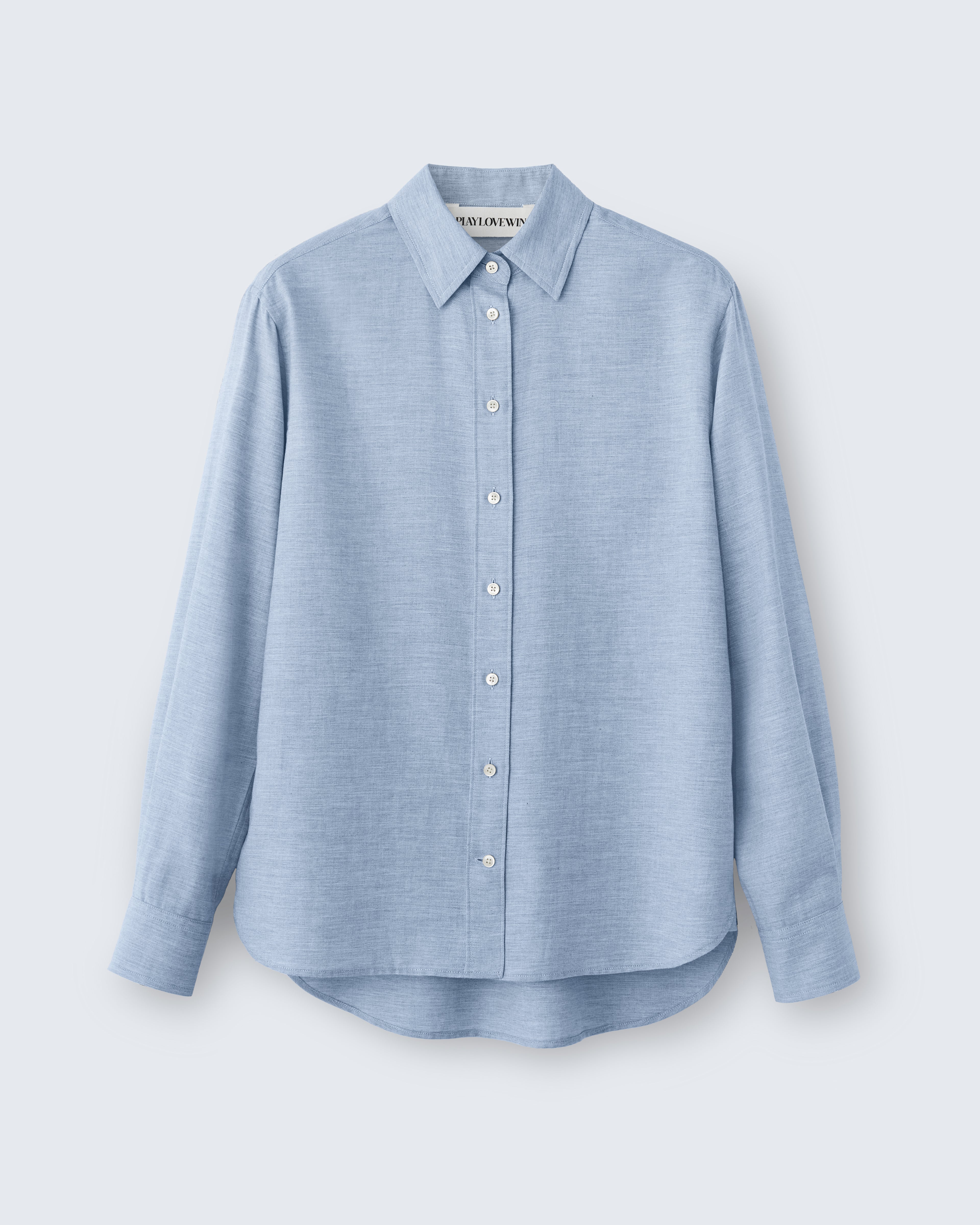 Lillian - Cotton Cashmere in Chambray Blue - flat shot