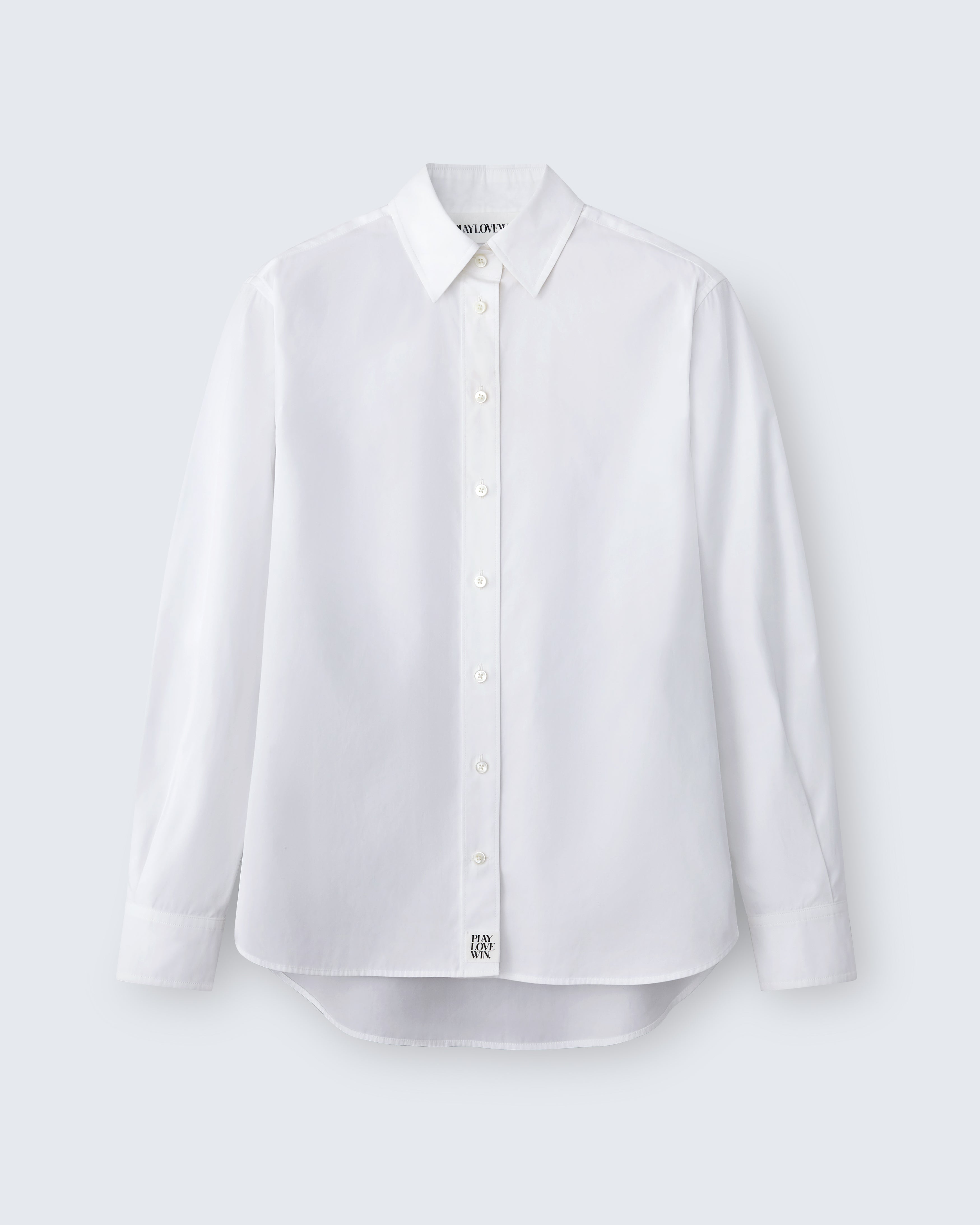 Lillian - Cotton Poplin in Optic White - flat shot
