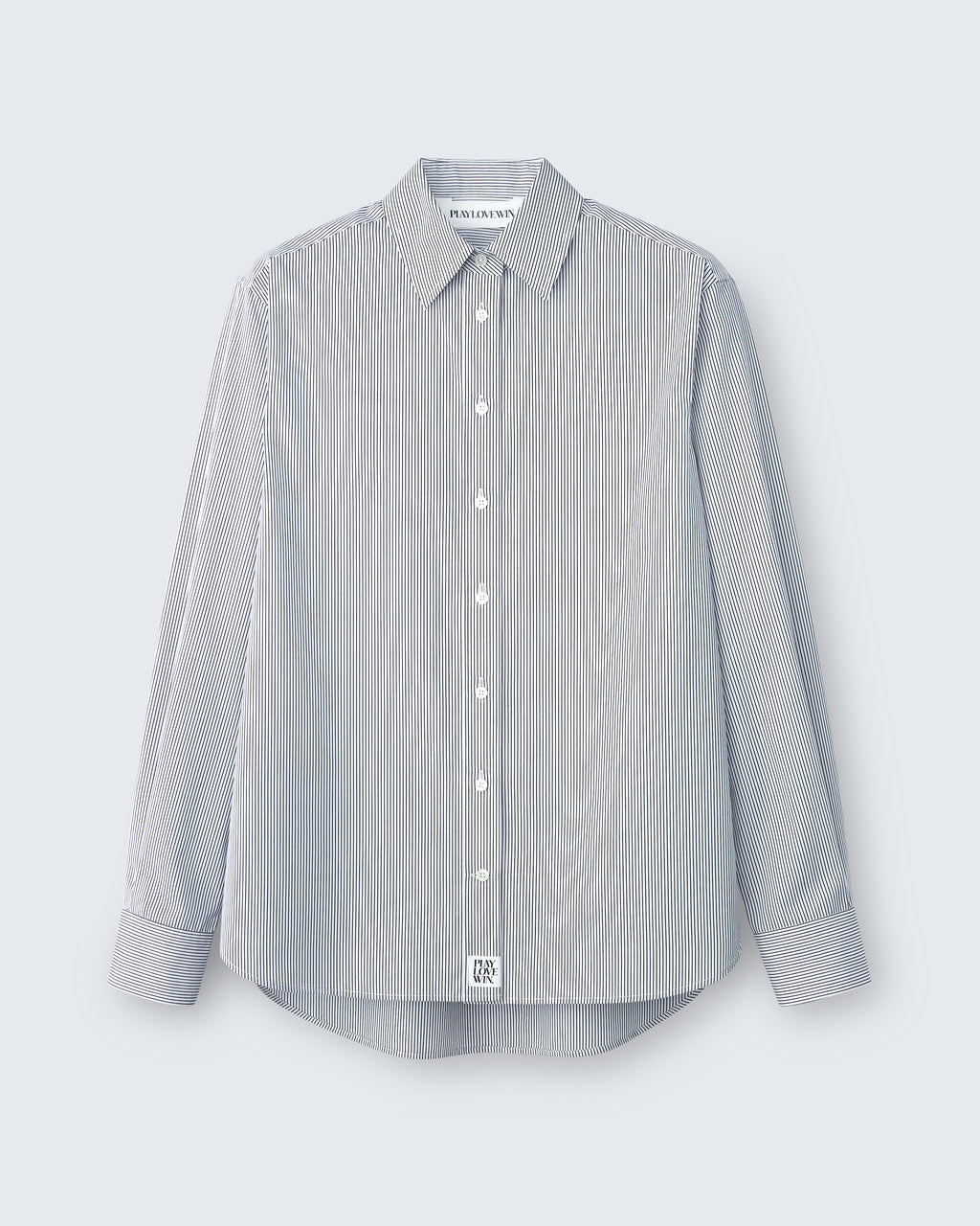 Lillian - Striped Cotton Poplin in Ivory Stripe - flat shot