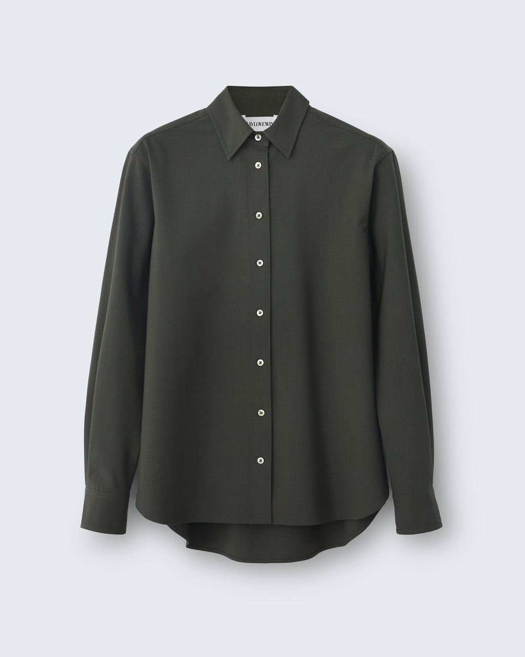 Lillian - Wool Poplin in Forest Green - flat shot