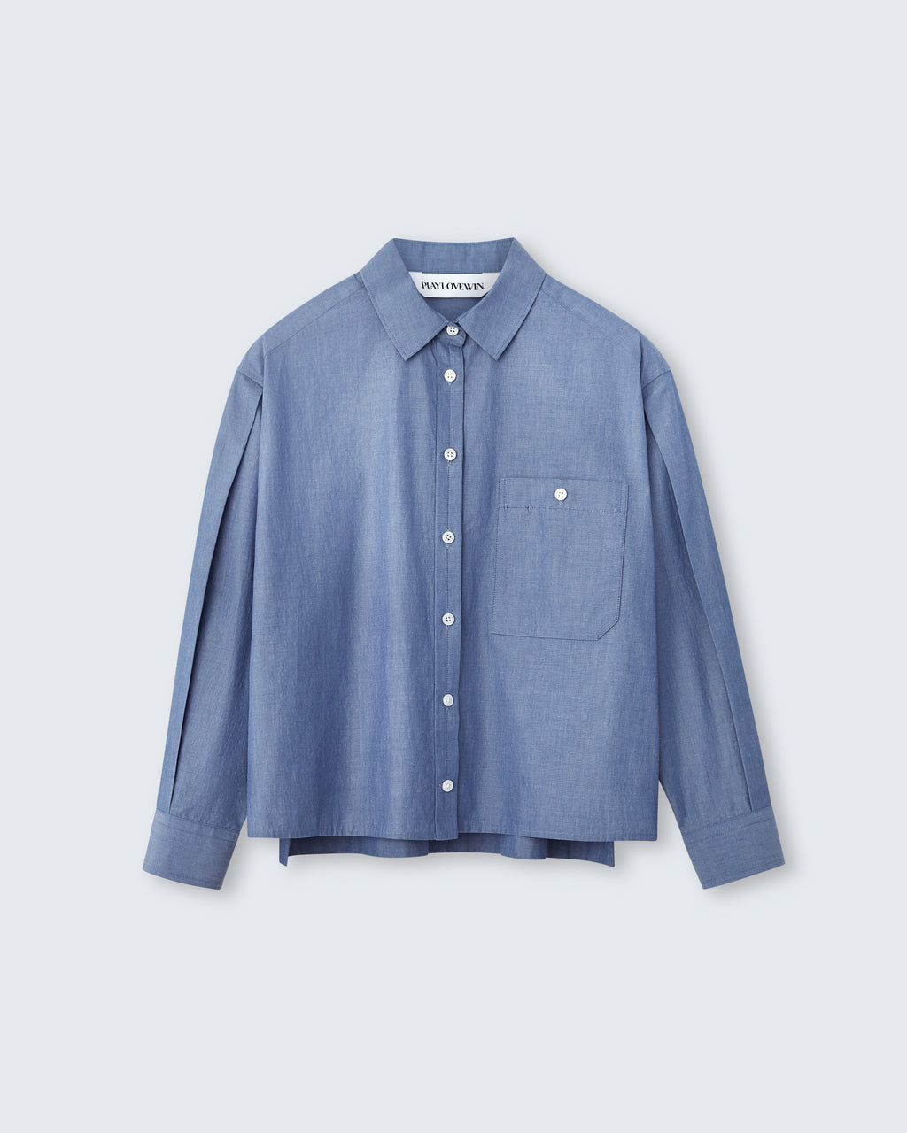 Linda - Breeze Technical Poplin in Chambray Blue - flat shot