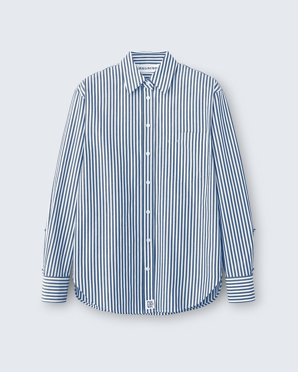Maria - Breeze Technical Poplin in Blk White Stripe - flat shot