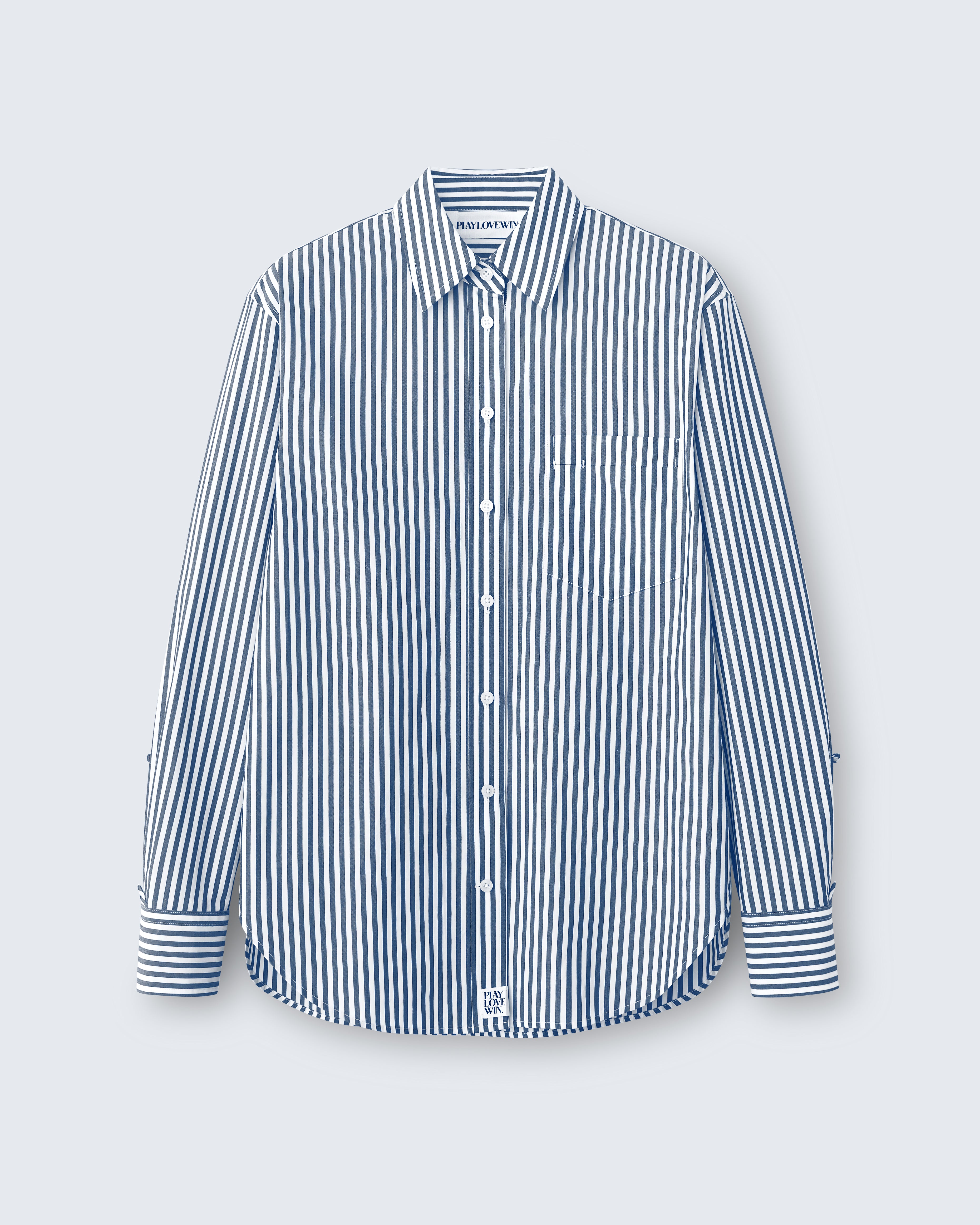 Maria - Breeze Technical Poplin in Blk White Stripe - flat shot