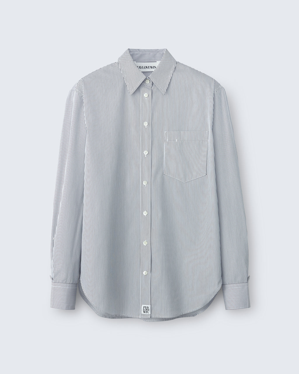 Maria - Striped Cotton Poplin in Ivory Stripe - flat shot