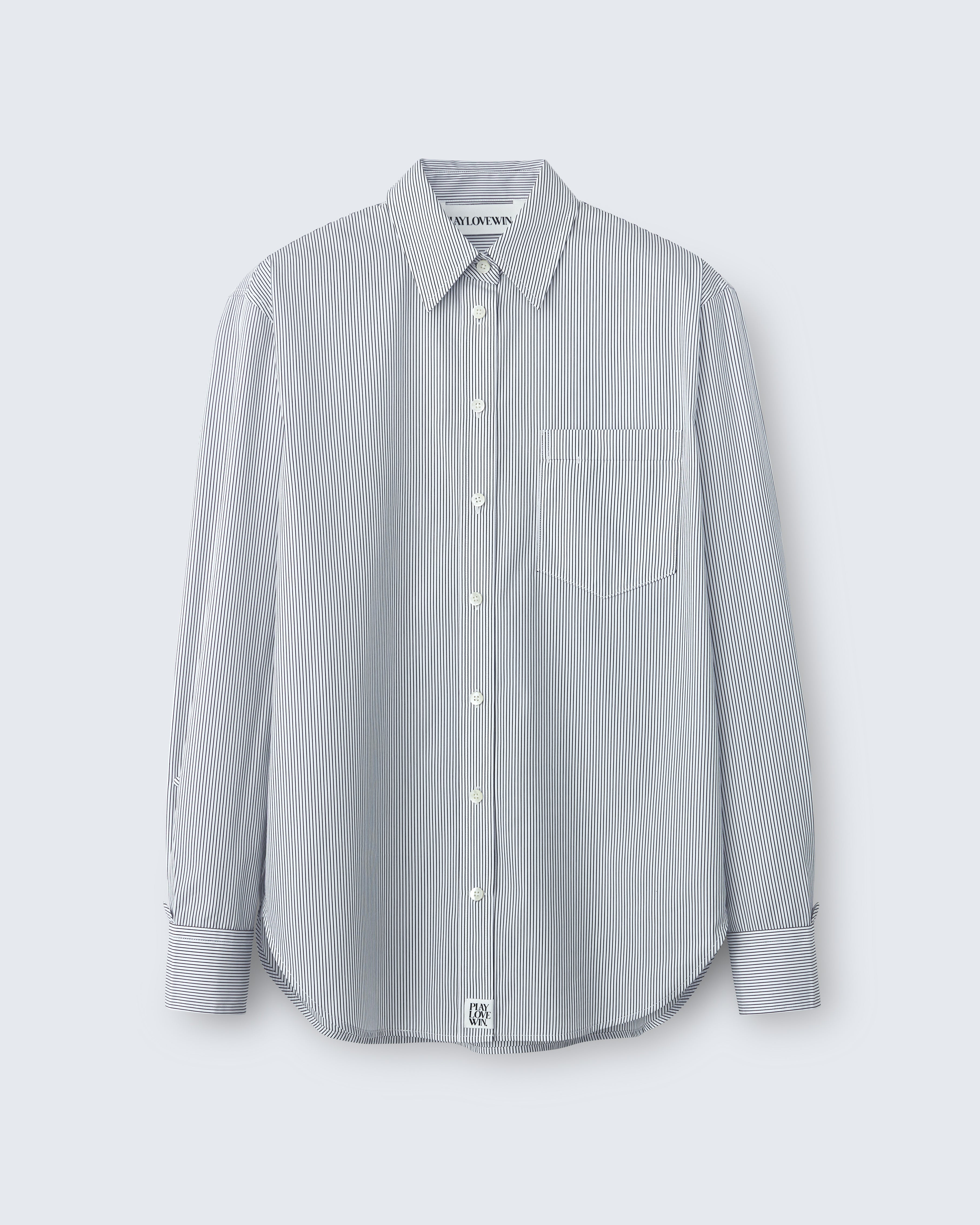 Maria - Striped Cotton Poplin in Ivory Stripe - flat shot