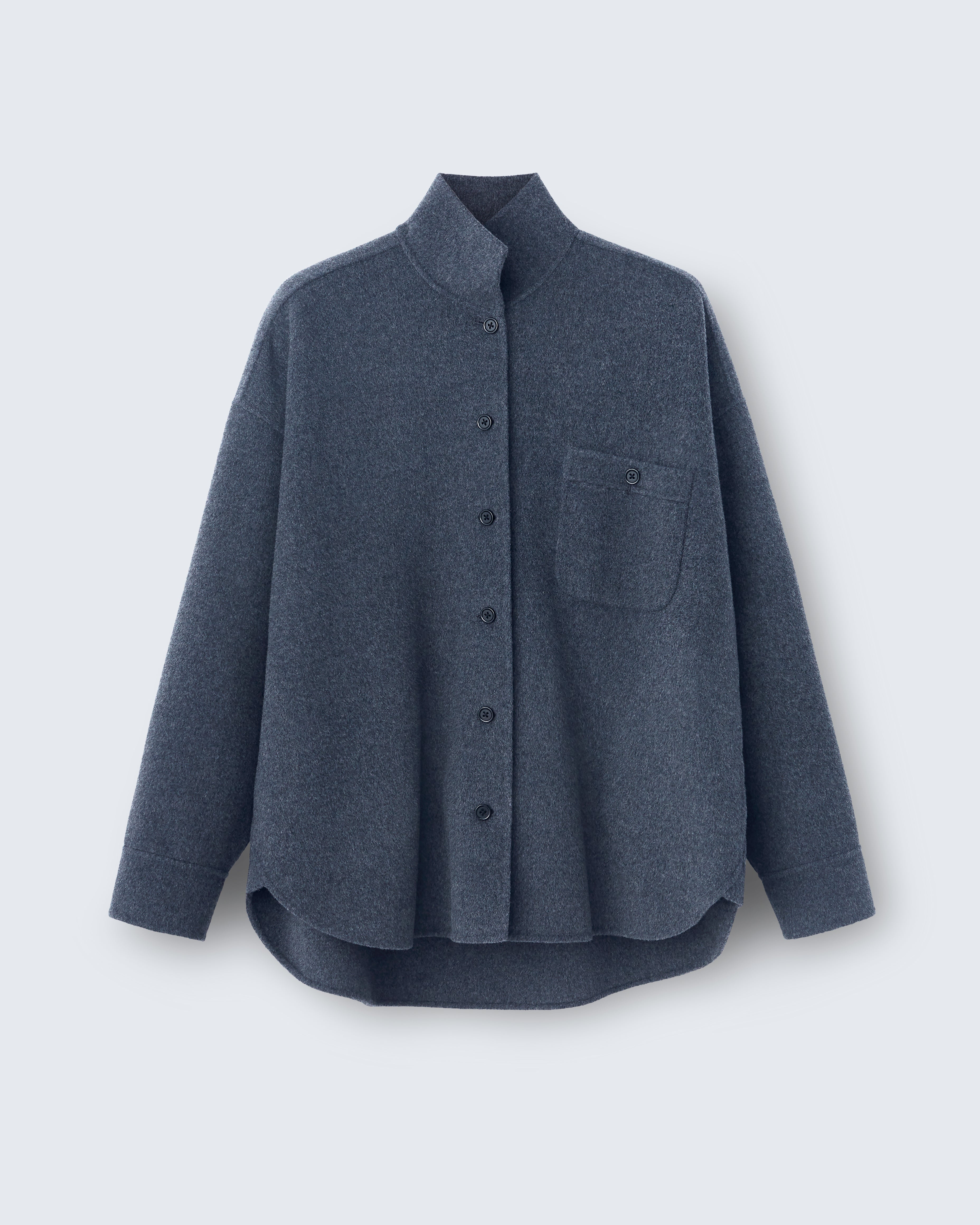 Miriam - Double Face Cashmere Blend in Storm Grey - flat shot