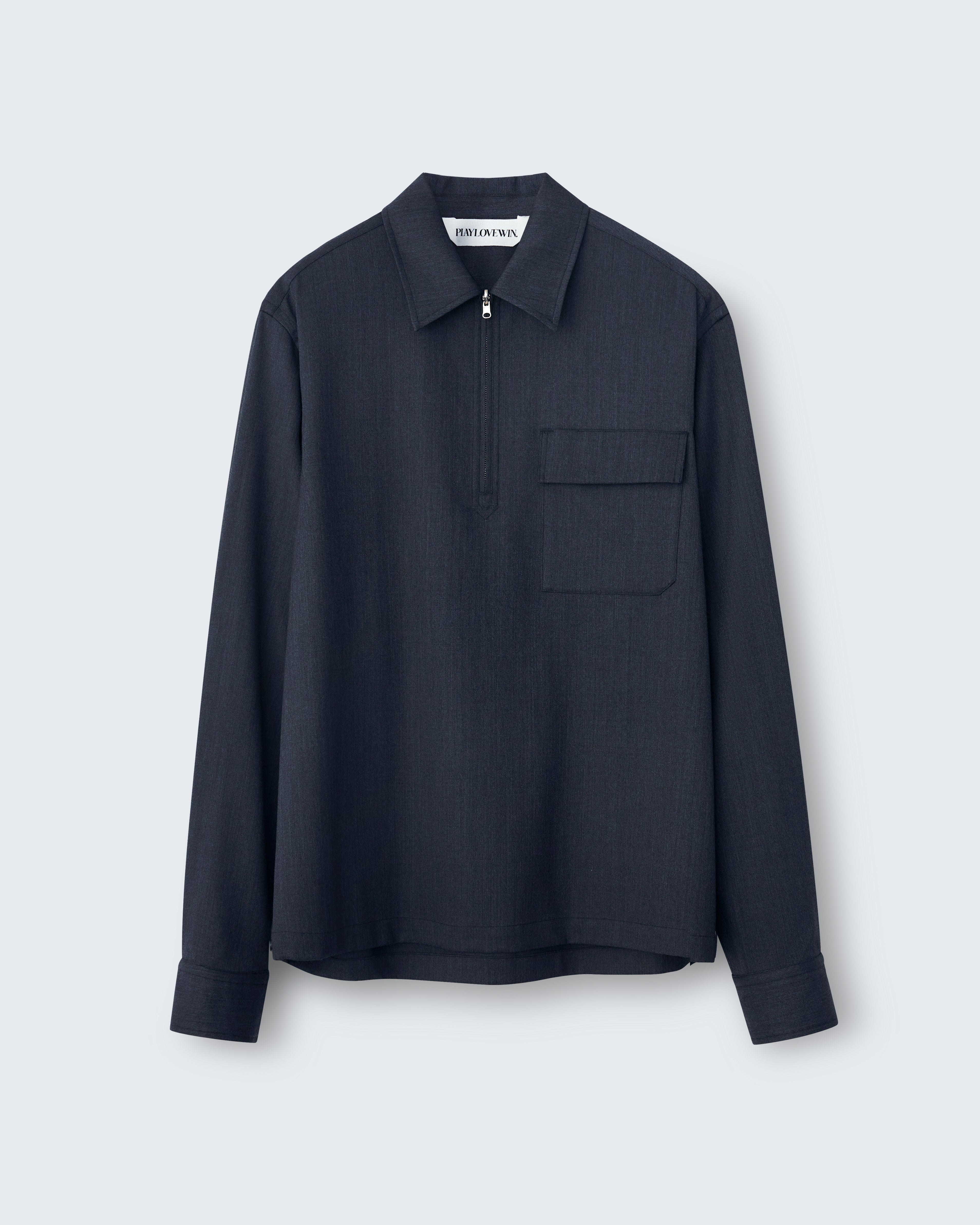 Roman - Wool Gabardine in Charcoal Grey - flat shot