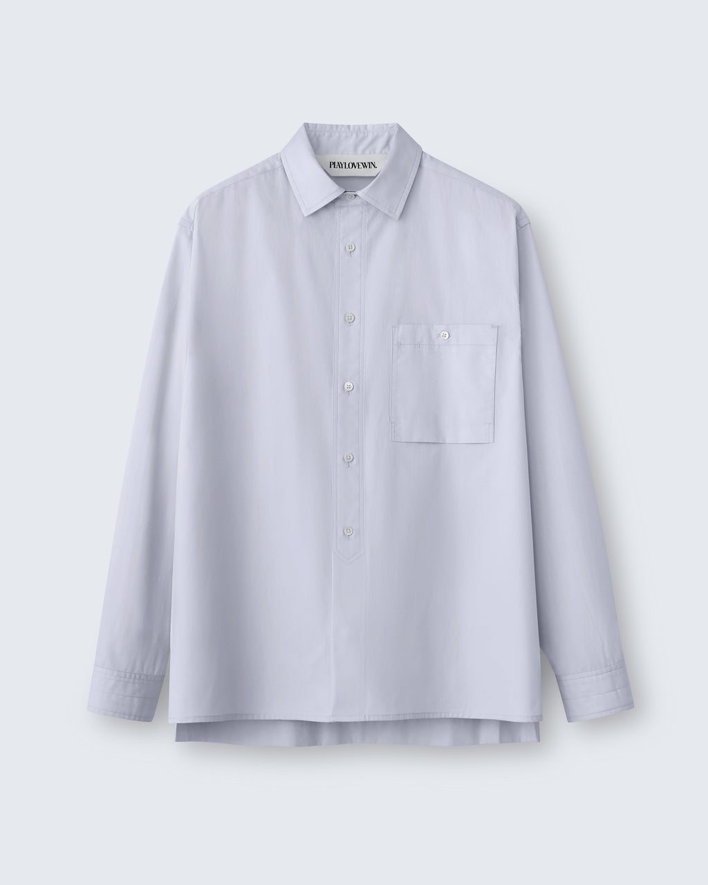 Roy - Cotton Poplin in Medium Grey - flat shot