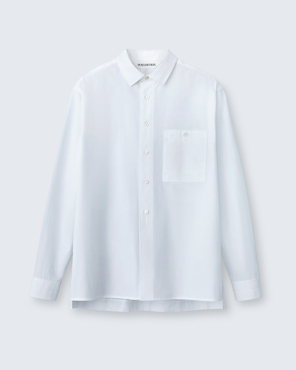 Roy - Cotton Poplin in Optic White - flat shot
