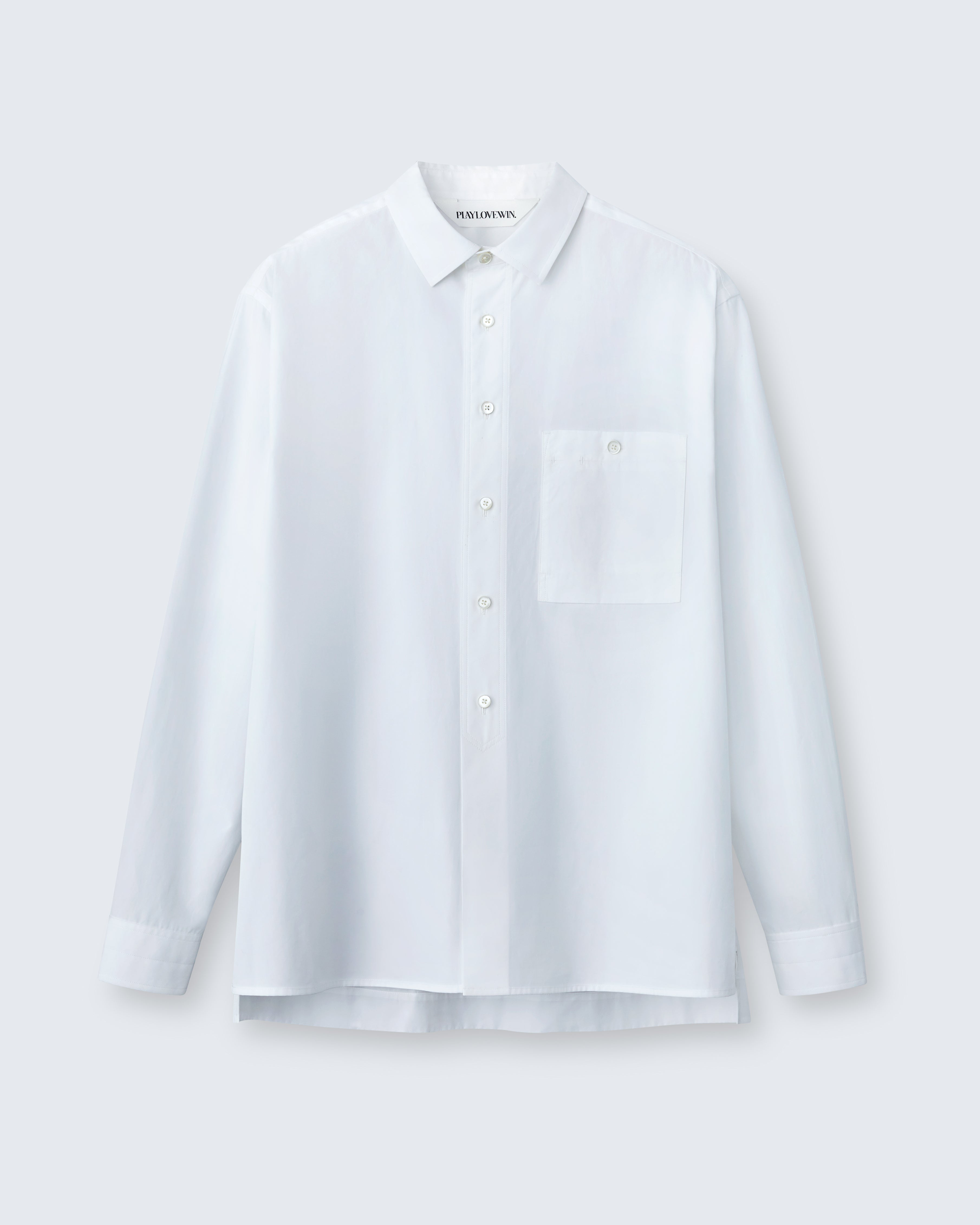 Roy - Cotton Poplin in Optic White - flat shot