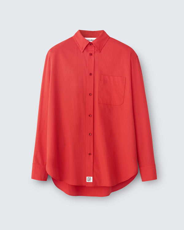 Ruba - Cotton Broadcloth in Cherry Red - flat shot