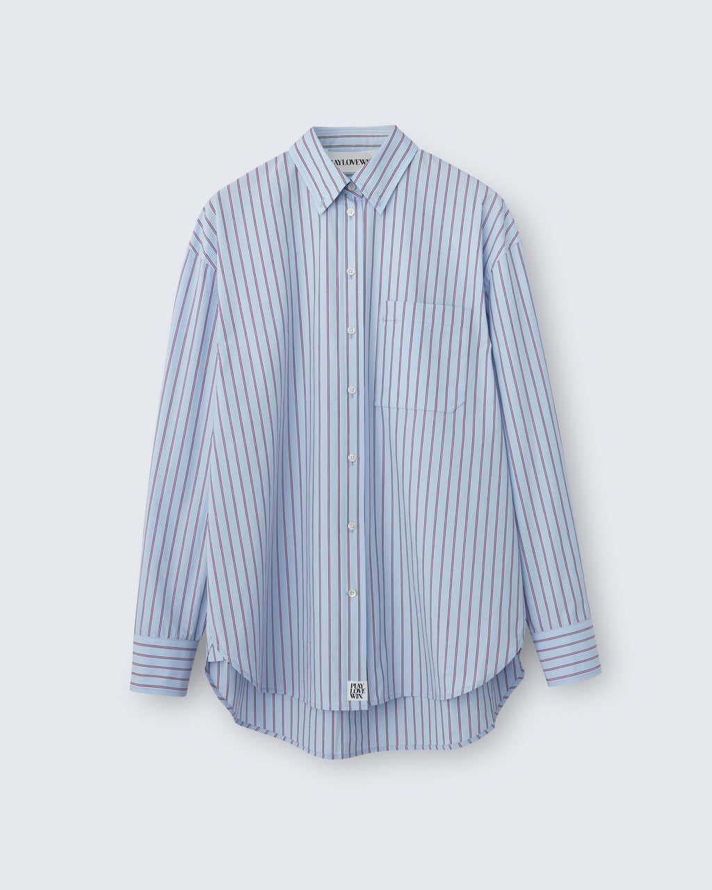 Ruba - Cotton Broadcloth in Light Blue Stripe - flat shot