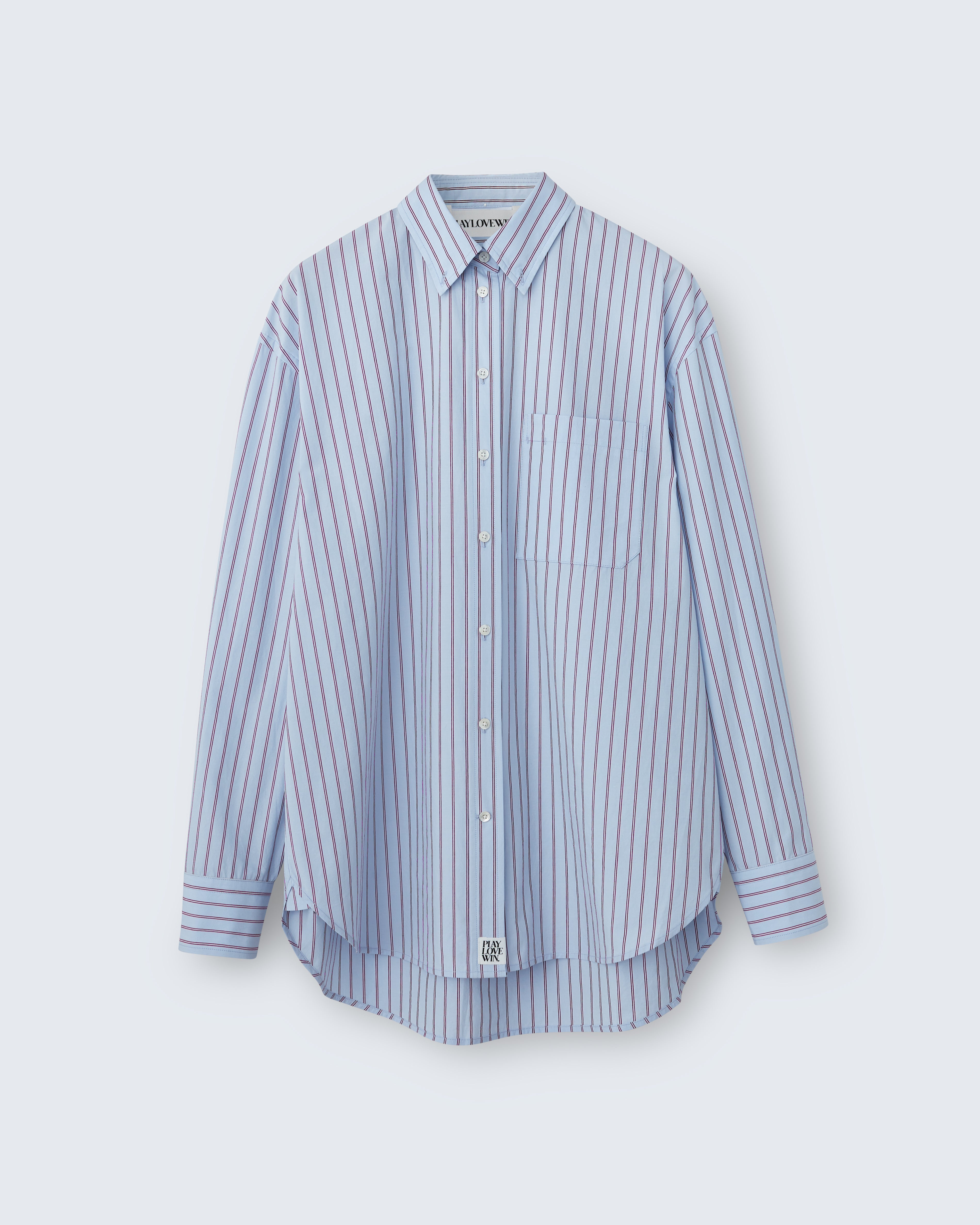 Ruba - Cotton Broadcloth in Light Blue Stripe - flat shot