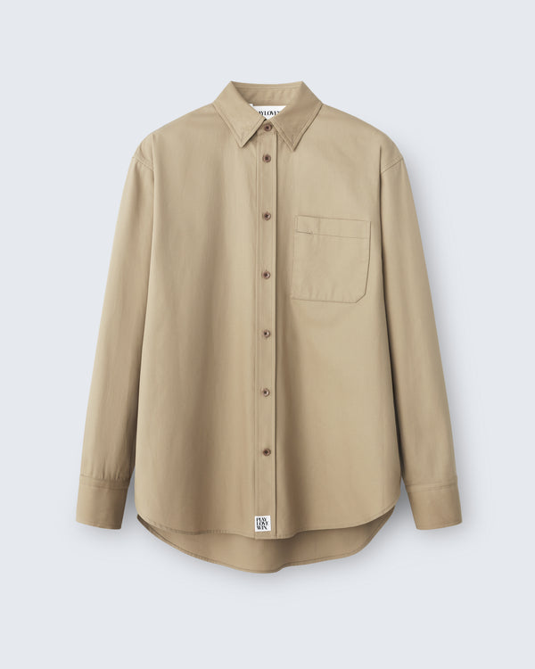 Ruba - High Twist Gabardine in Tan - flat shot