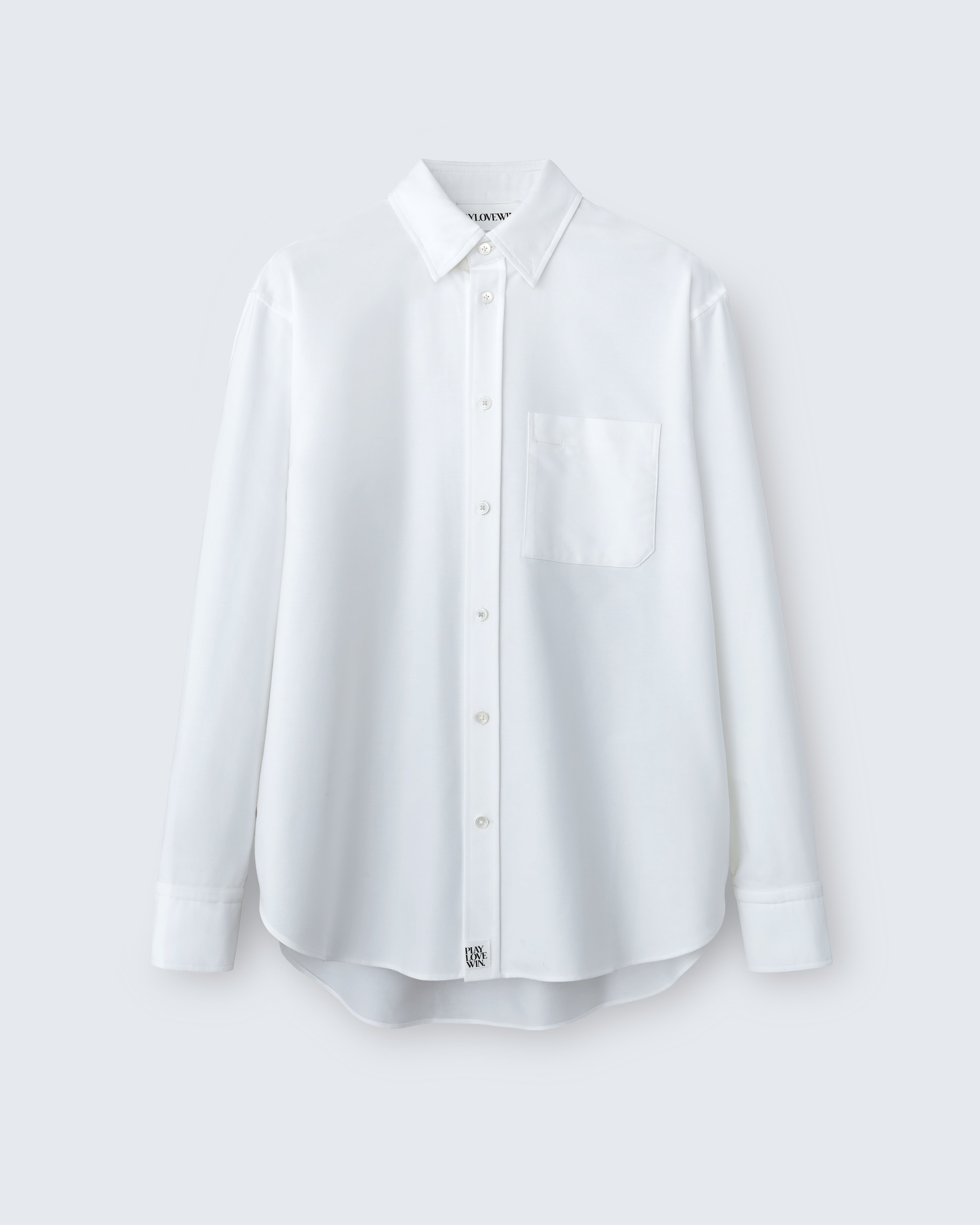 Ruba - High Twist Oxford in Optic White - flat shot