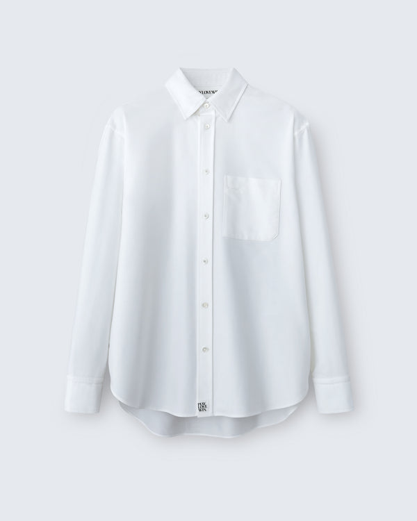 Ruba - High Twist Oxford in Optic White - flat shot