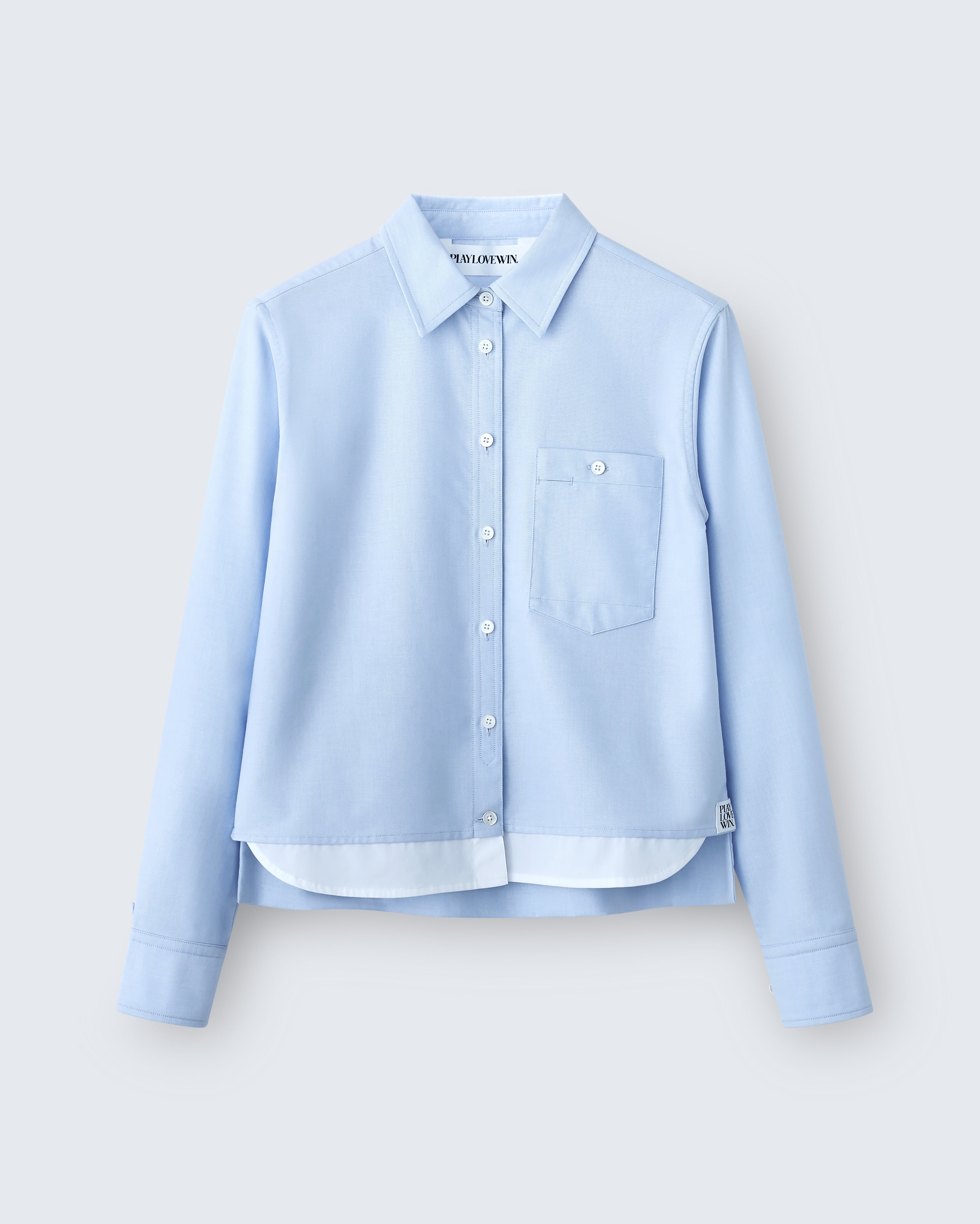 Sophie - High Twist Oxford in Light Blue - flat shot