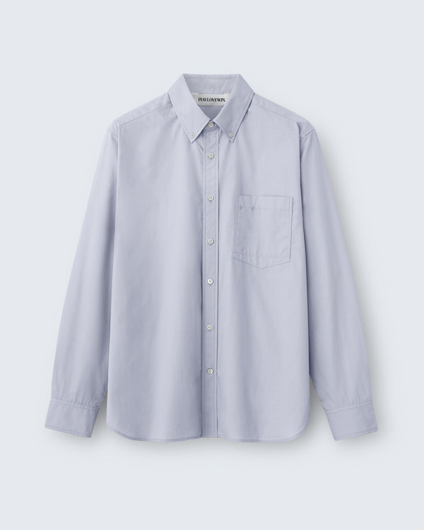 Spencer - Cotton Poplin in Medium Grey - flat shot