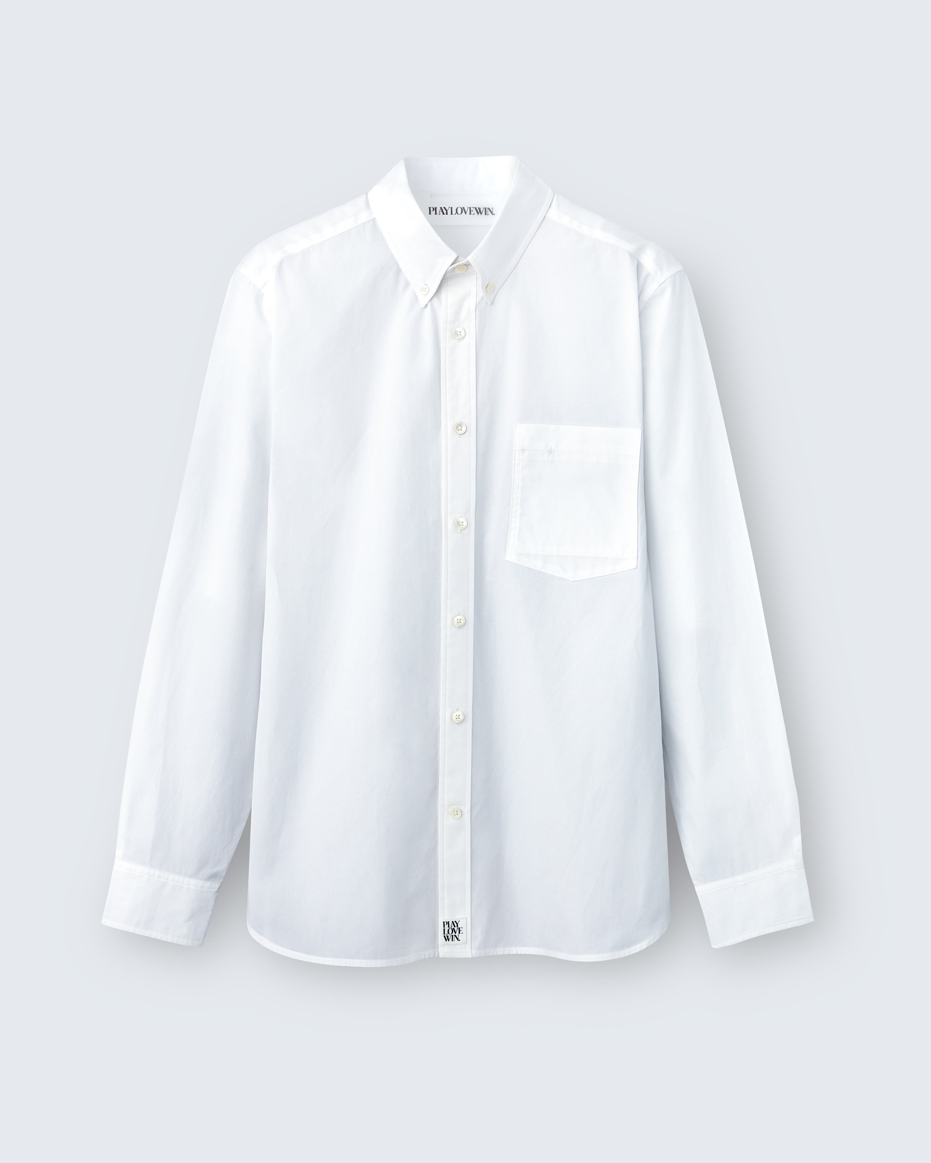 Spencer - Cotton Poplin in Optic White - flat shot