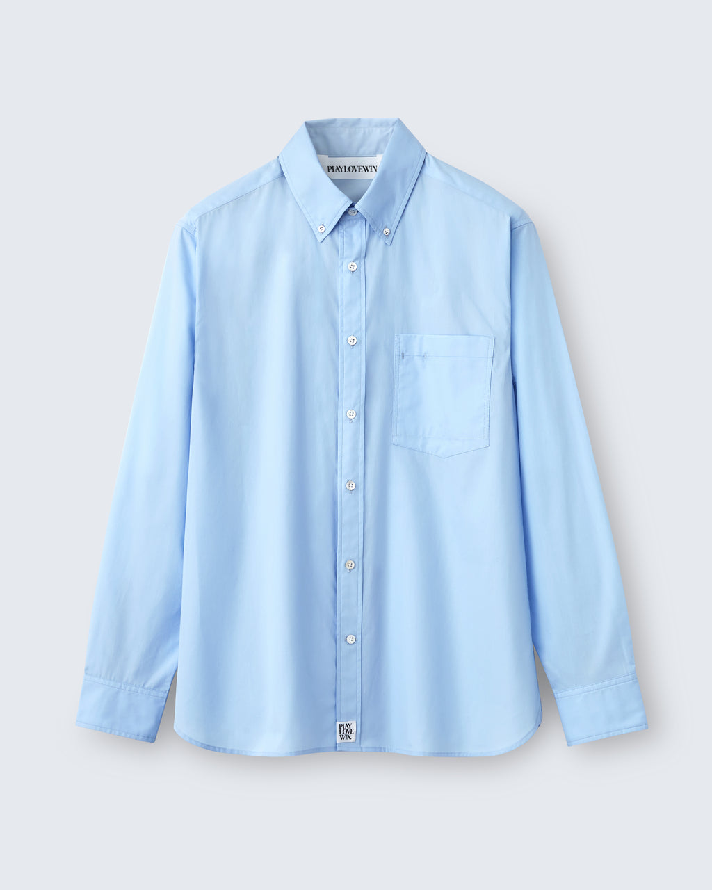 Spencer - Cotton Poplin in Sky Blue - flat shot