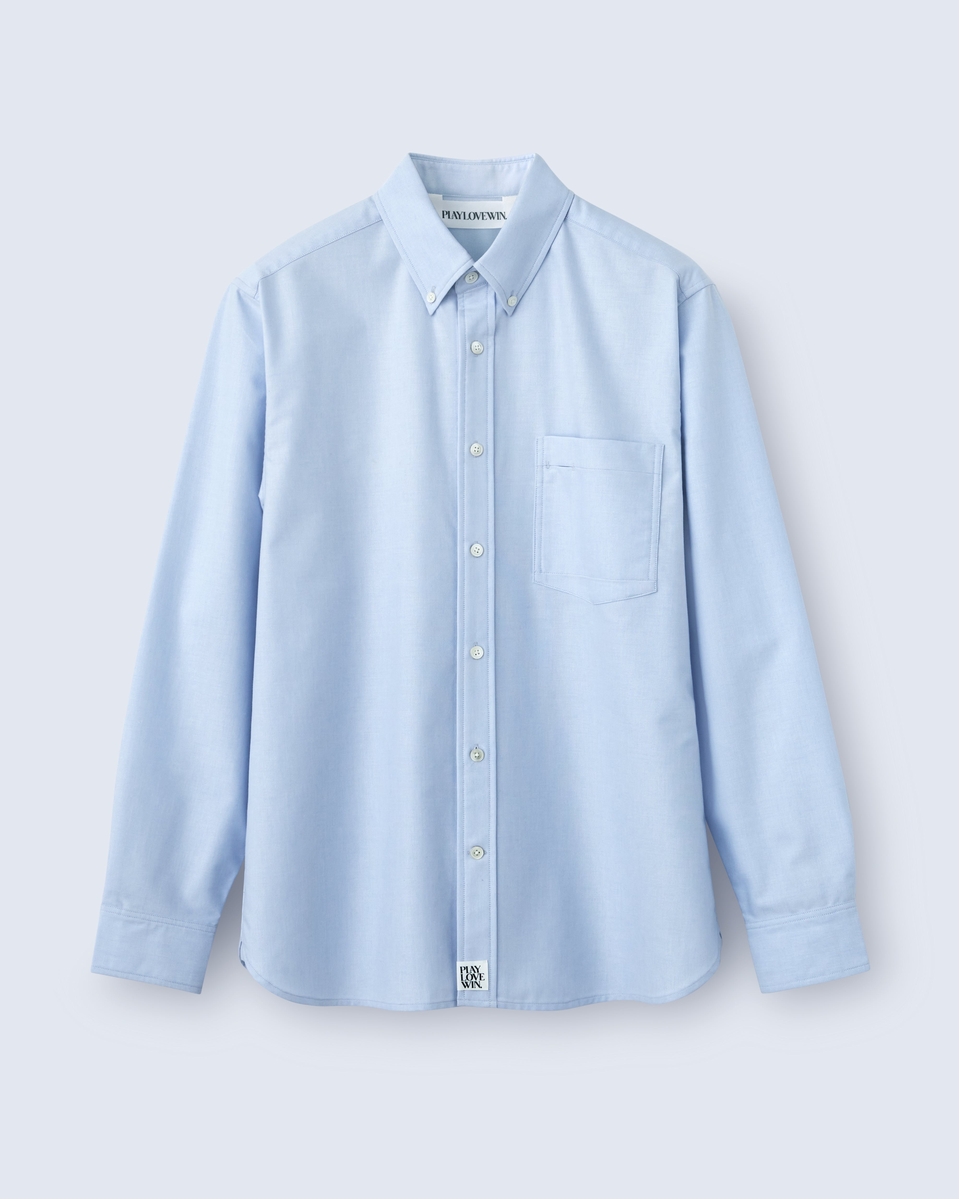 Spencer - High Twist Oxford in Light Blue - flat shot