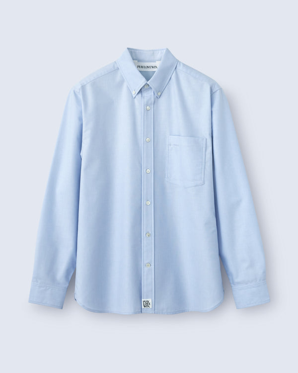 Spencer - High Twist Oxford in Light Blue - flat shot