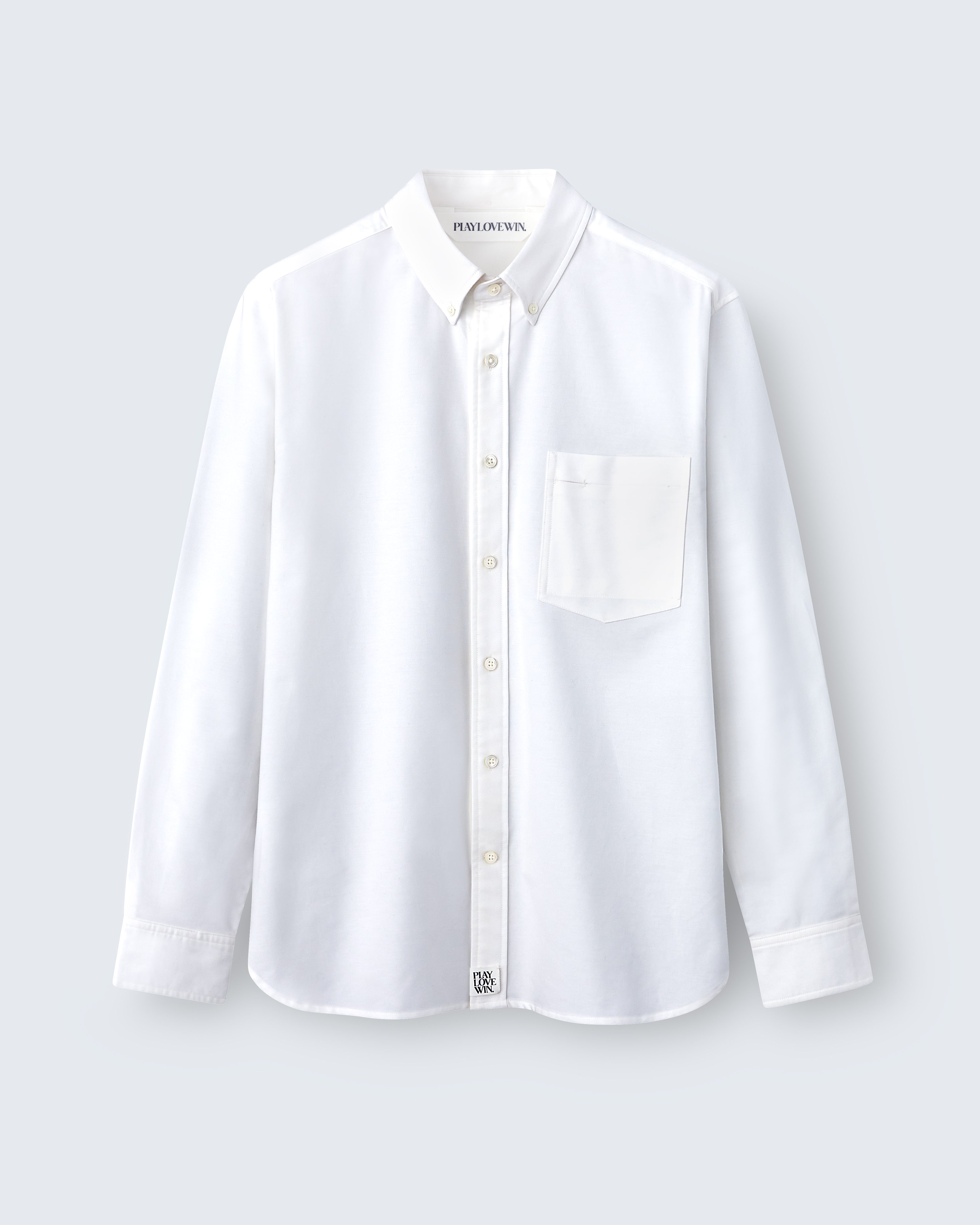 Spencer - High Twist Oxford in Optic White - flat shot