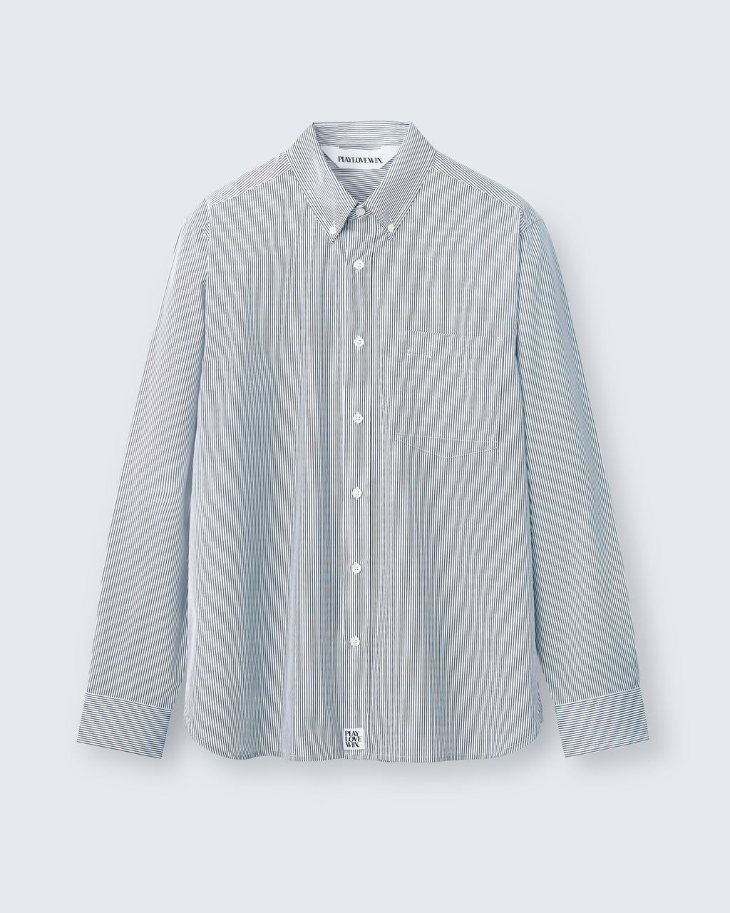 Spencer - Striped Cotton Poplin in Ivory Stripe - flat shot